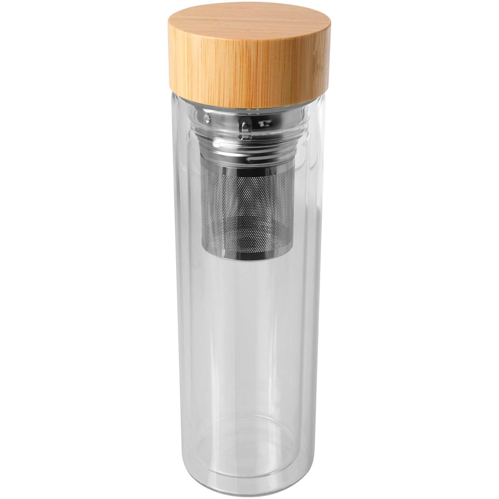 Bailey 400 ml infuserflaske av borsilikatglass med bambuslokk, Transparent klar