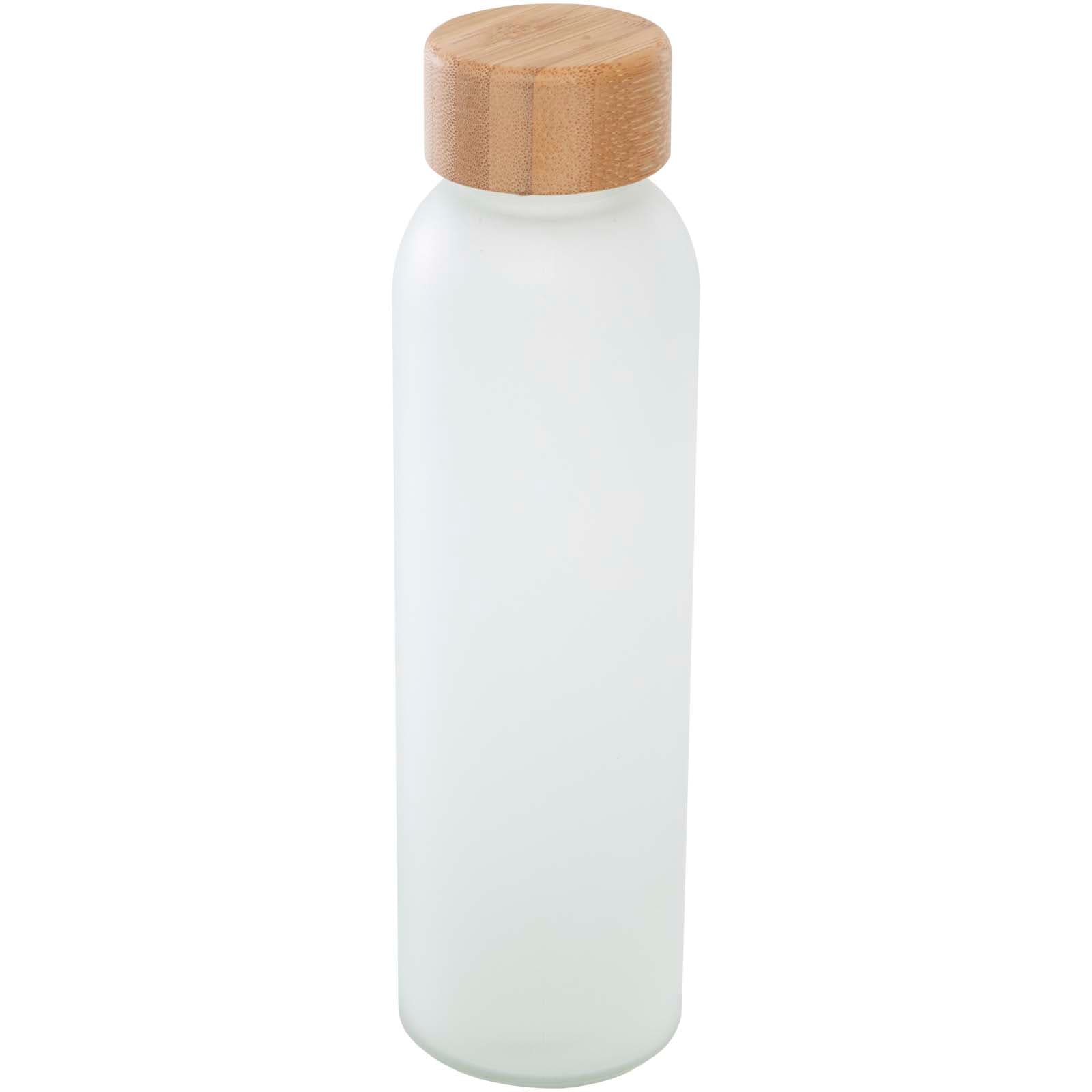 Lume 500 ml matt soda glassflaske med bambuslokk, Hvit