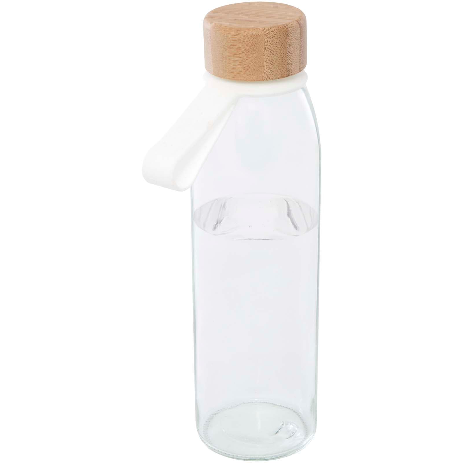Porto 500 ml vannflaske i glass med silikonhåndtak og bambuslokk, Transparent klar