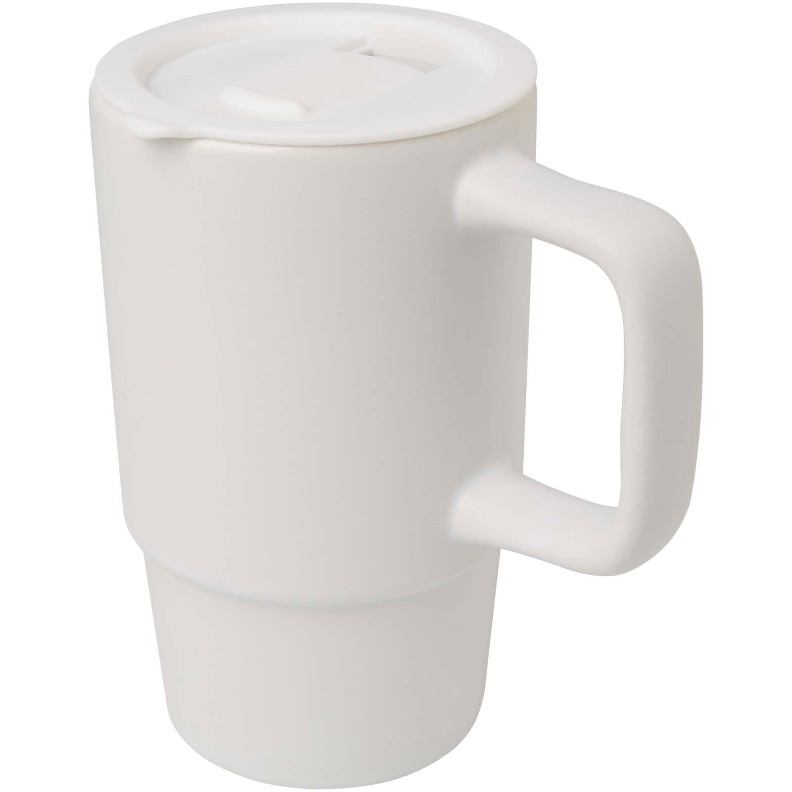 Carter 450 ml kermaisk krus med plastlokk, Hvit