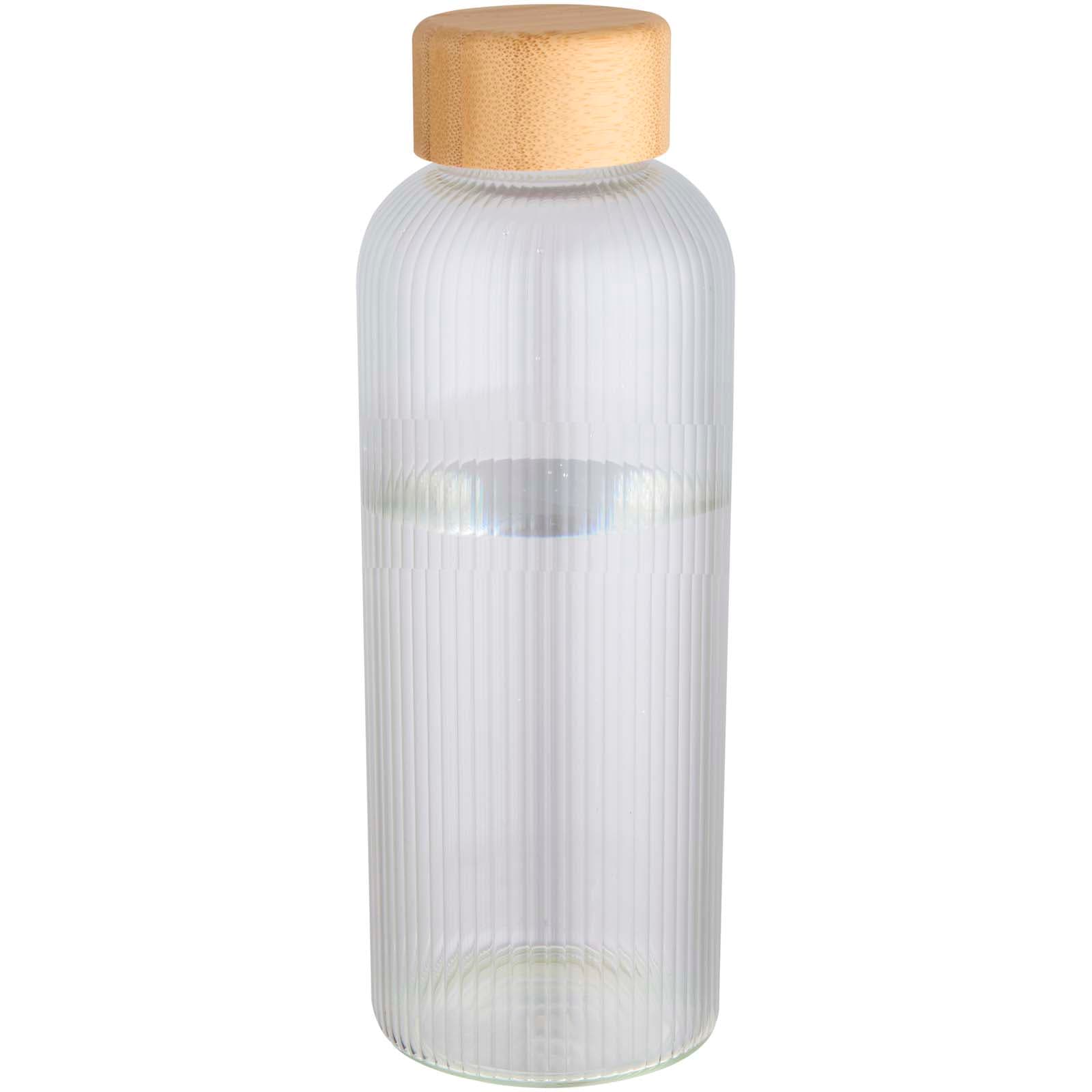 Mirage enkeltvegget borosilikat glassflaske med bambuslokk, 650 ml, Transparent