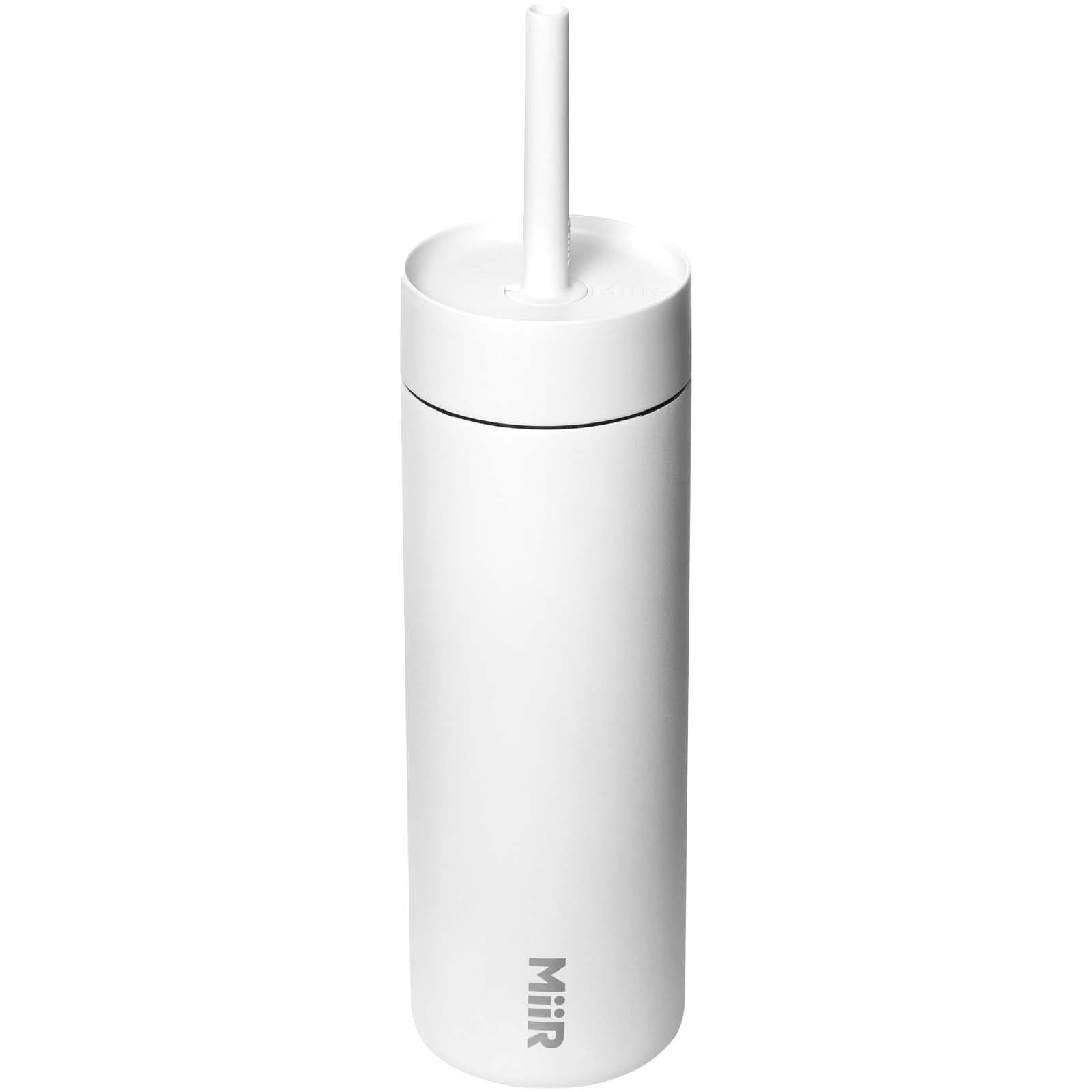 MiiR Sipper 473 ml vannflaske med sugerør, Hvit