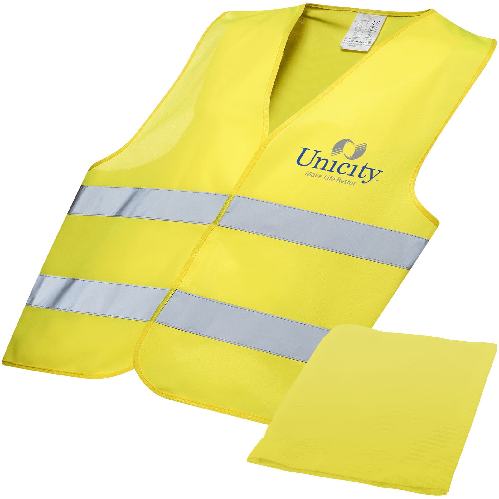 RFX™ Watch-out reflekssvest i pose til profesjonelt bruk, Neongul