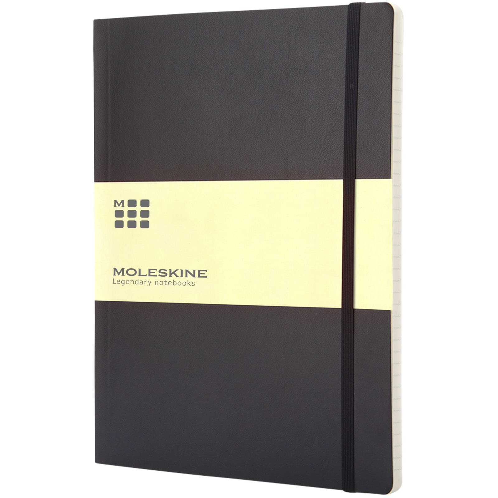 Moleskine Classic XL notatbok med mykt omslag – linjert, Solid svart