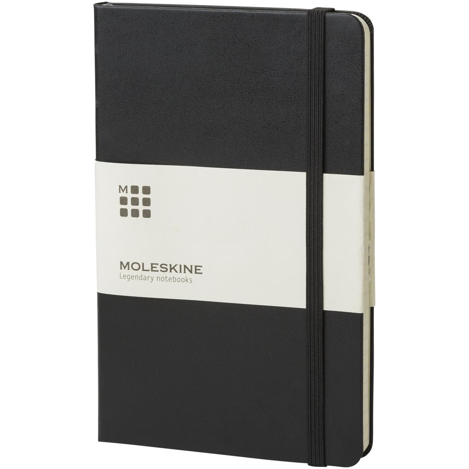 Moleskine Classic L notatbok med stivt omslag – ruter, Solid svart