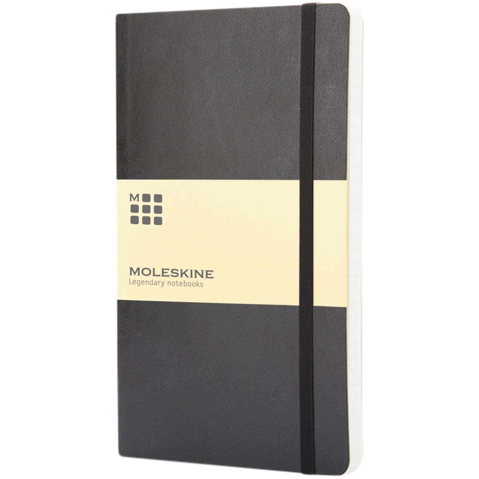 Moleskine Classic L notatbok med mykt omslag – ruter, Solid svart