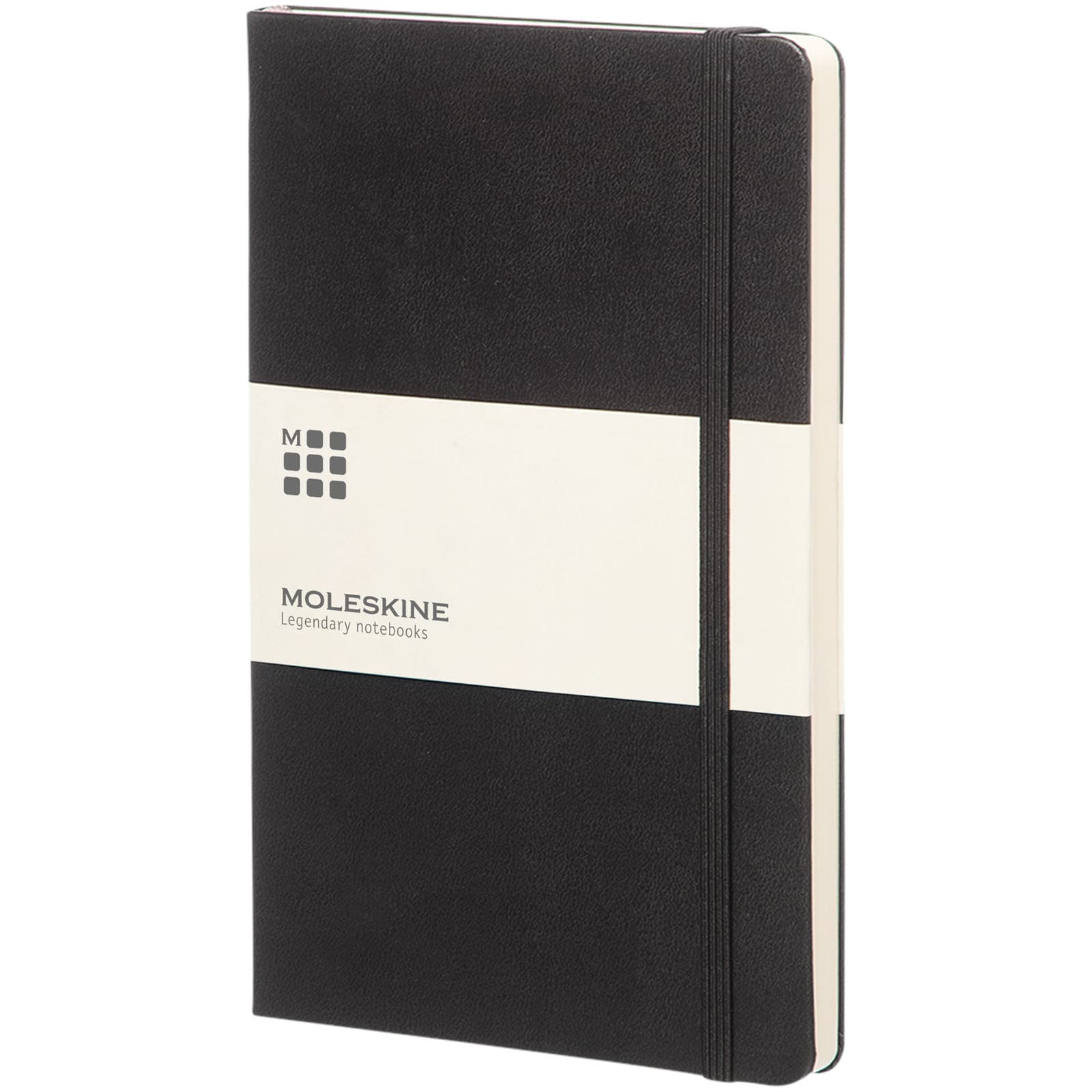 Moleskine Classic L notatbok med stivt omslag – stiplet, Solid svart
