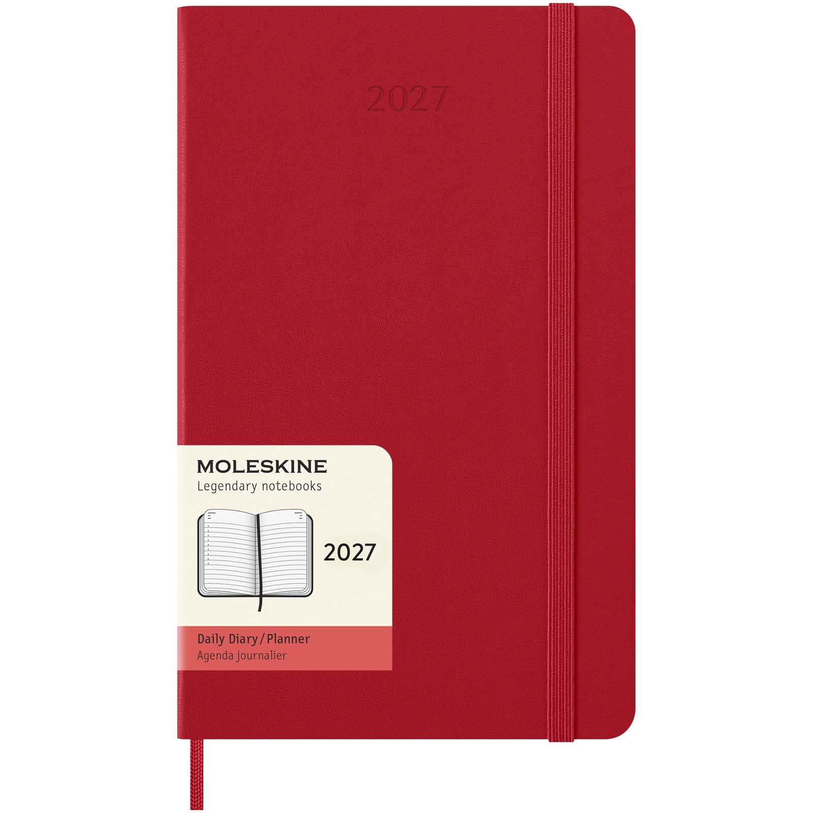 Moleskine 12 måneders dagskalender stor, hardt omslag, Scarlet rød