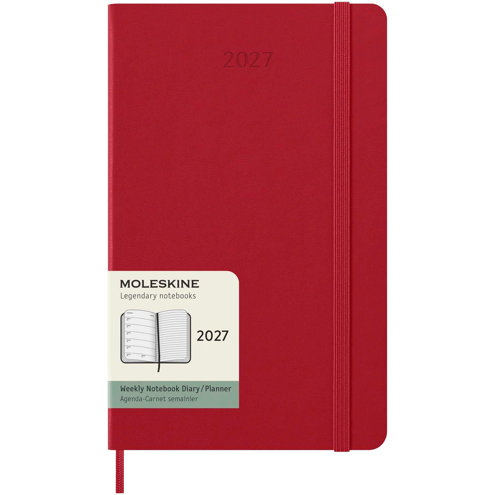 Moleskine 12 måneders ukeskalender stor, innbundet, Scarlet rød