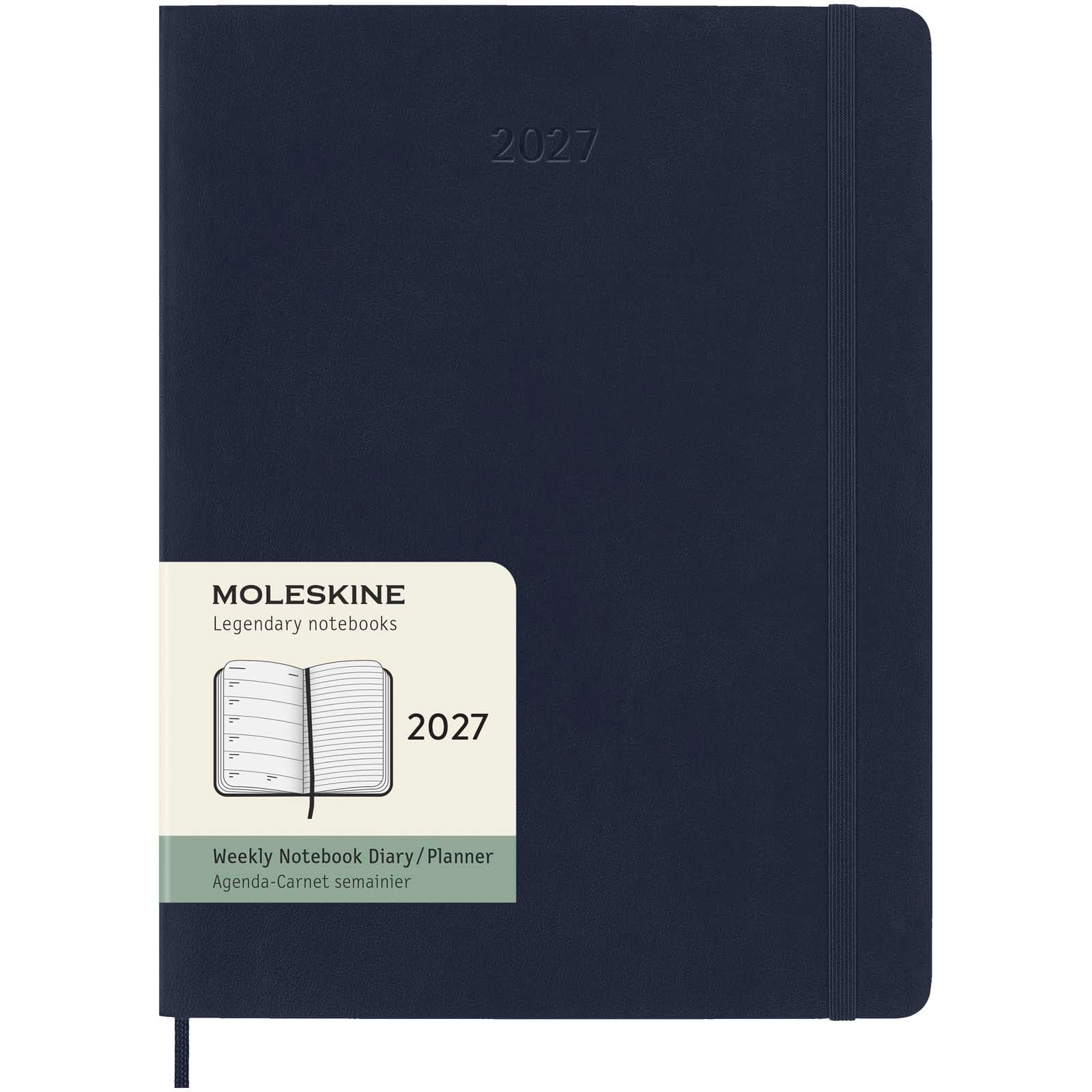 Moleskine 12 måneders ukeskalender ekstra stor, mykt omslag, Safirblå
