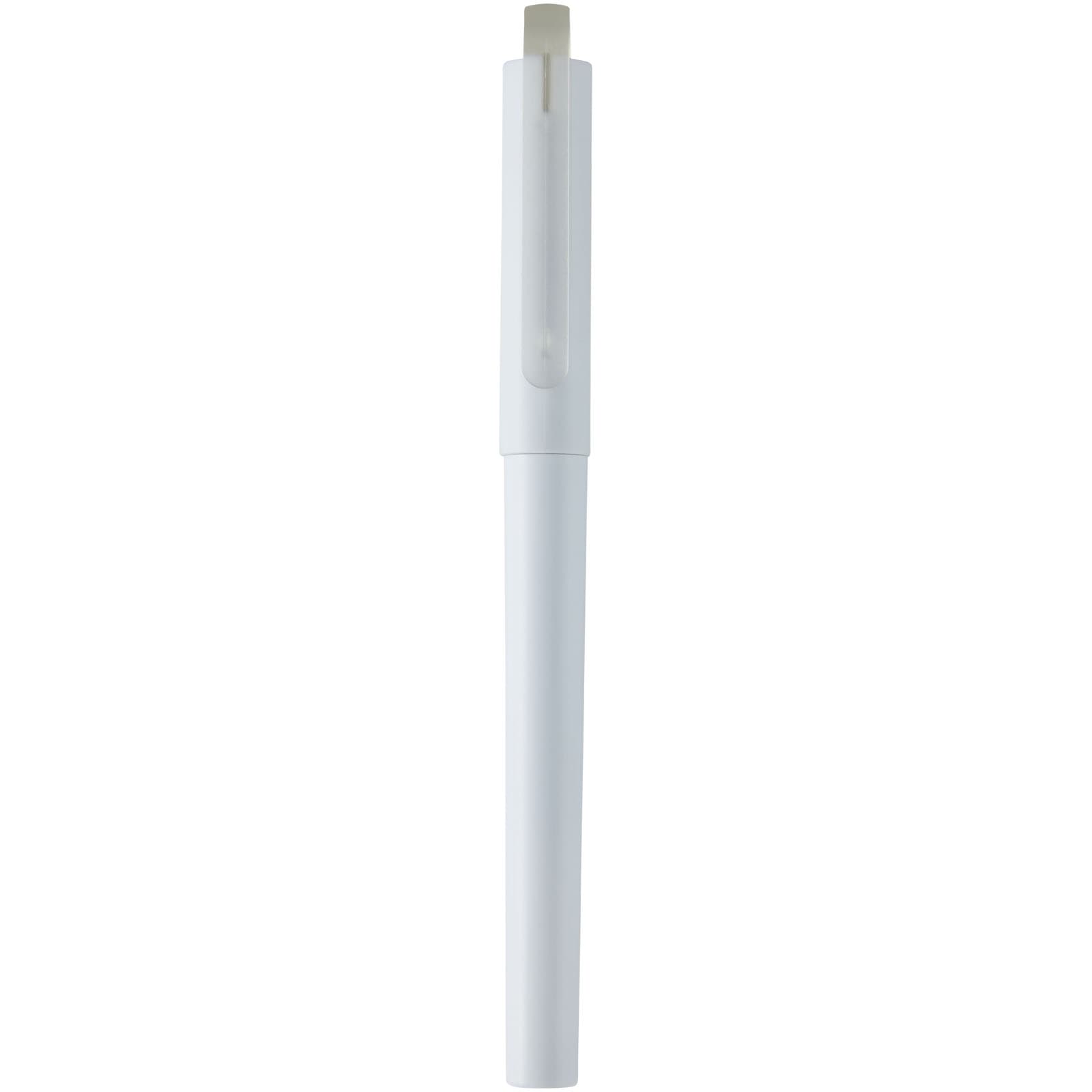 Mauna resirkulert PET gel rollerball penn (svart blekk), Hvit