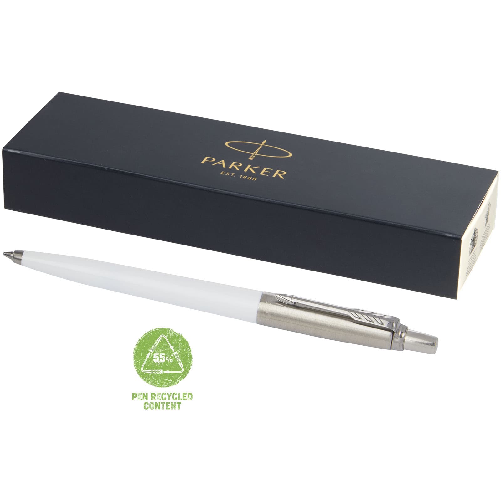 Parker Jotter resirkulert kulepenn (svart blekk), Hvit