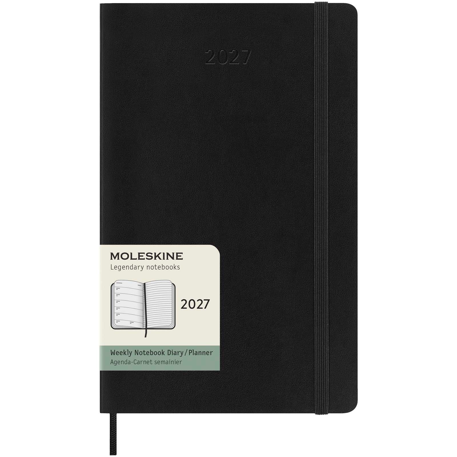 Moleskine 12 måneders ukesplanlegger stor, mykt omslag, Solid svart