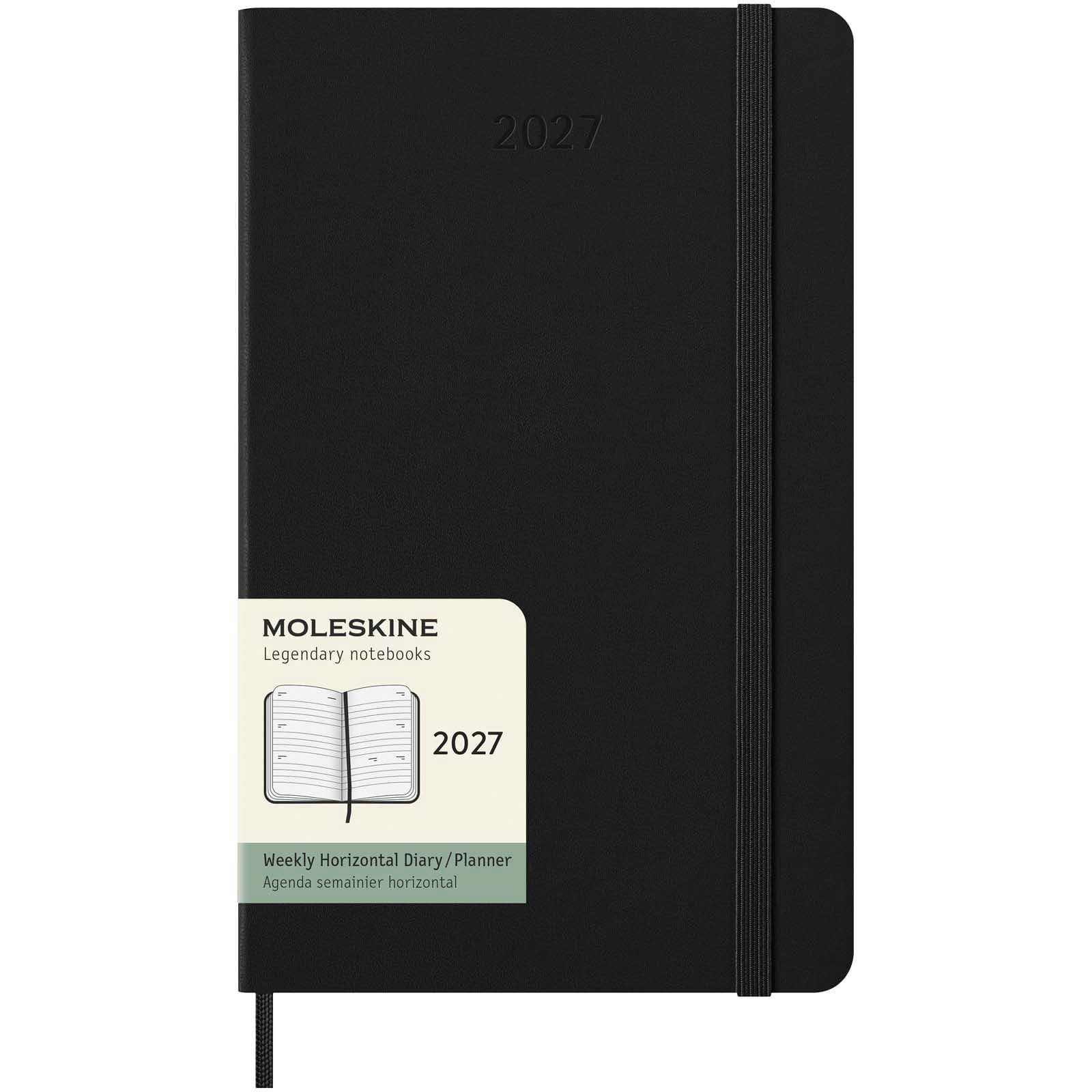Moleskine 12 måneders ukeskalender stor, hardt omslag, Solid svart