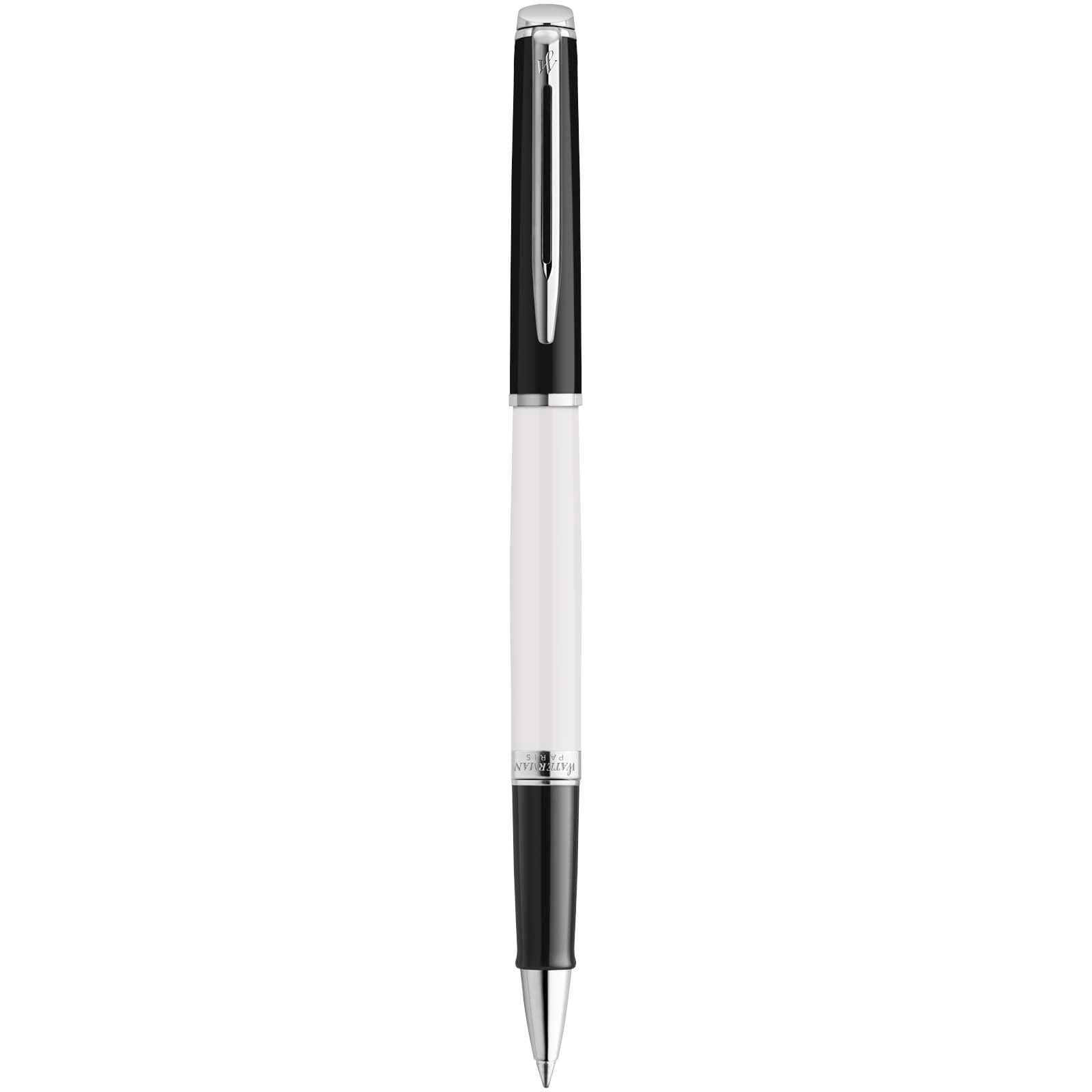 Waterman Hemisphere fargeblokkerende rollerpenn med palladiumkant (svart blekk), Hvit