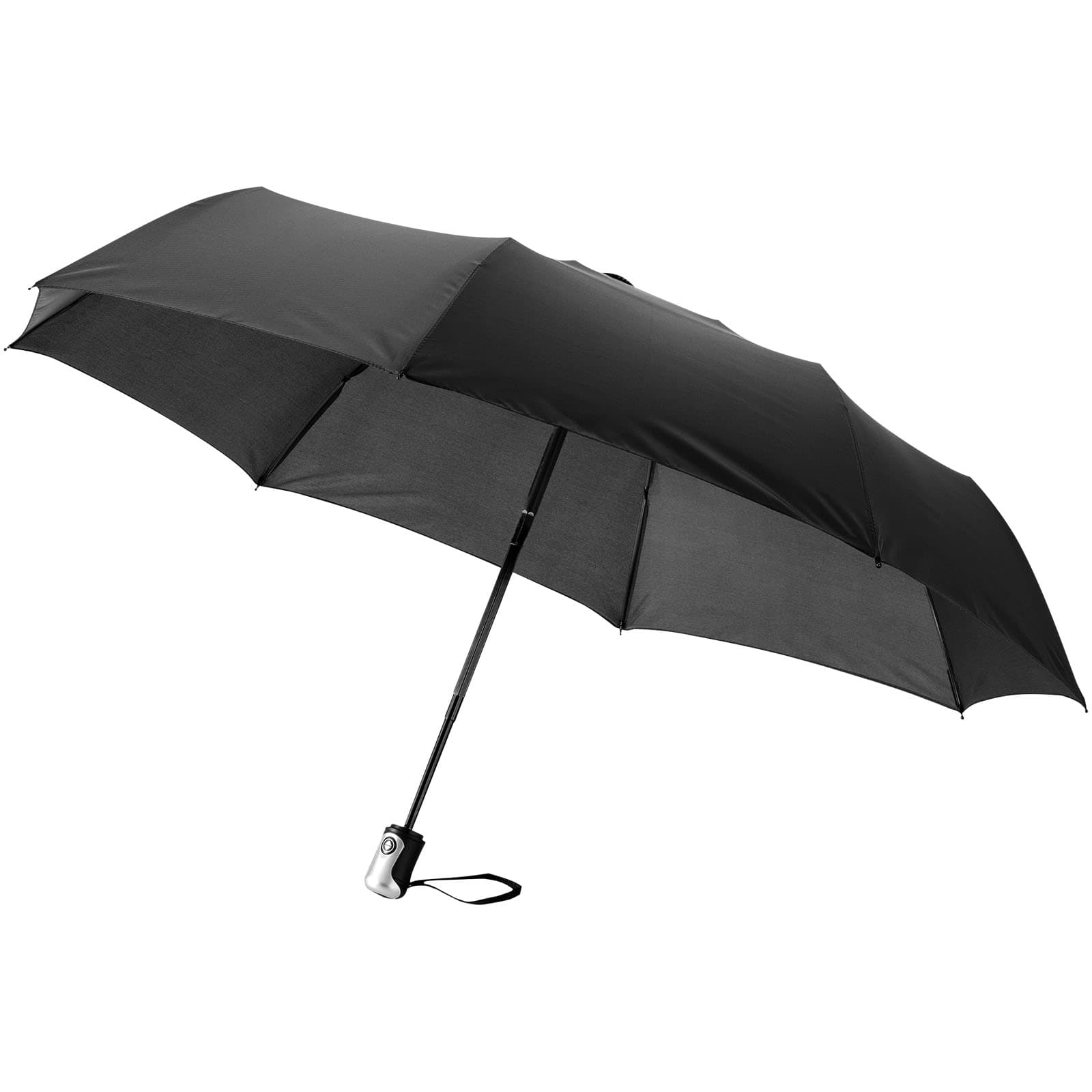 Alex 21.5" sammenleggbar automatisk åpne/lukke paraply, Solid svart