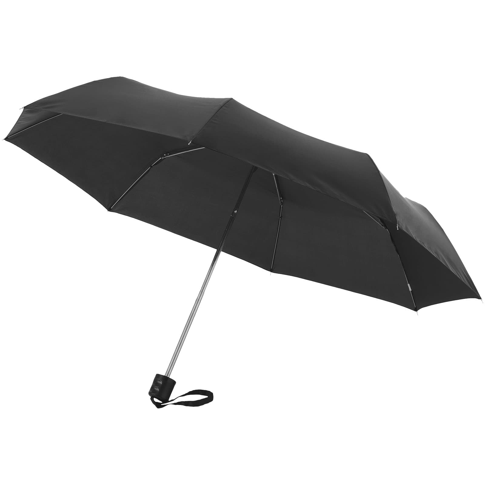 Ida 21.5" sammenleggbar paraply, Solid svart
