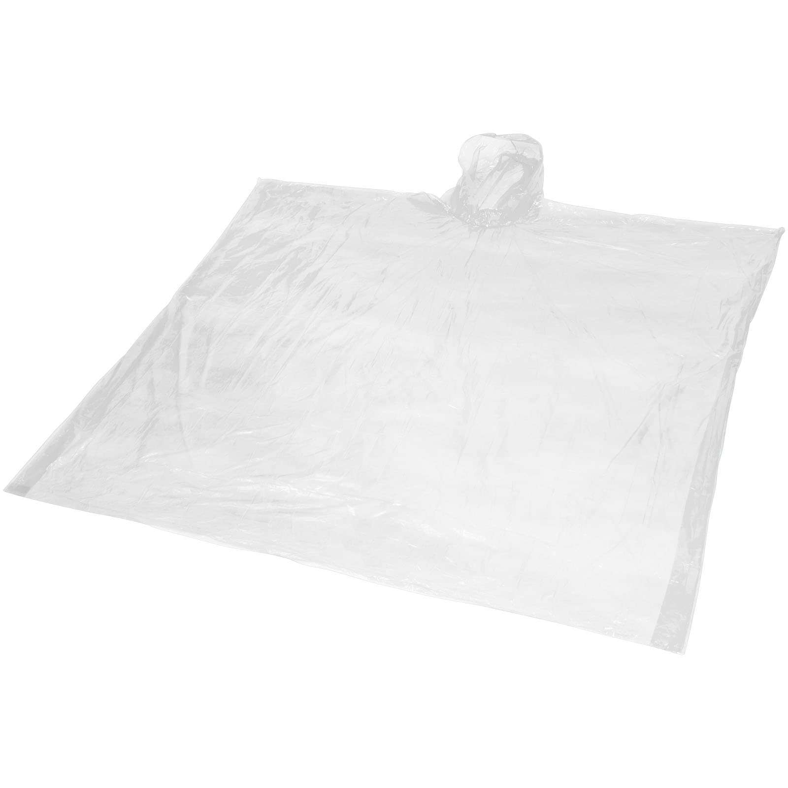Mayan engangs regnponcho i resirkulert plast med oppbevaringsveske, Hvit