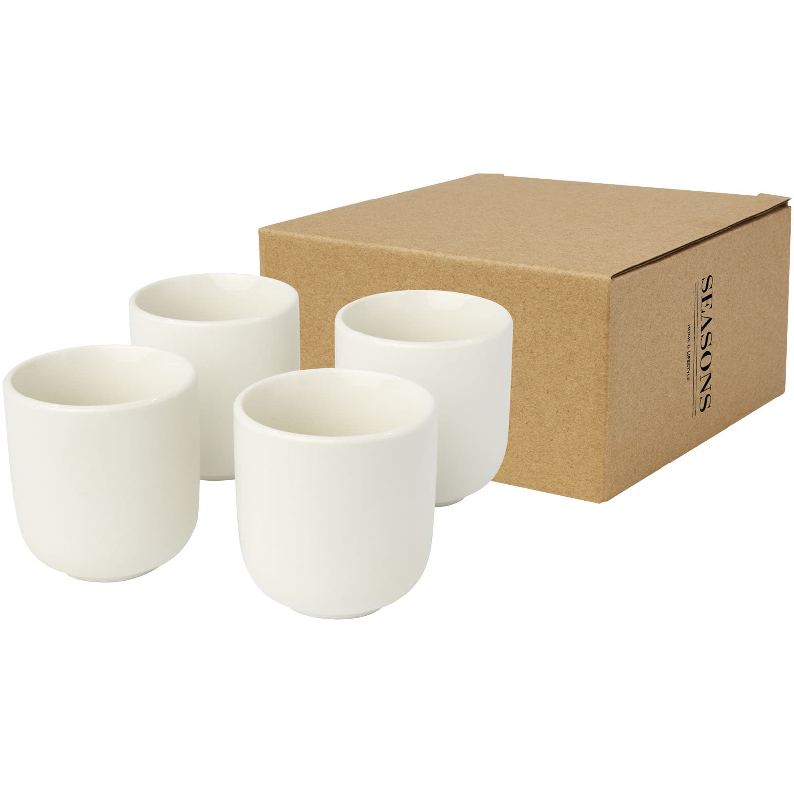 Male sett i 4 deler espressokopper, 90 ml, Hvit