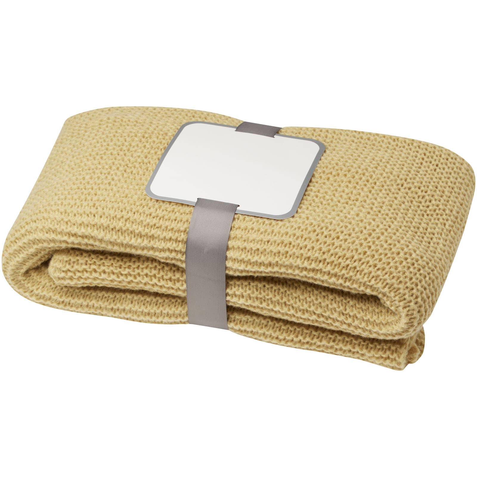 Suzy 150 x 120 cm GRS-polyester strikket teppe, Beige