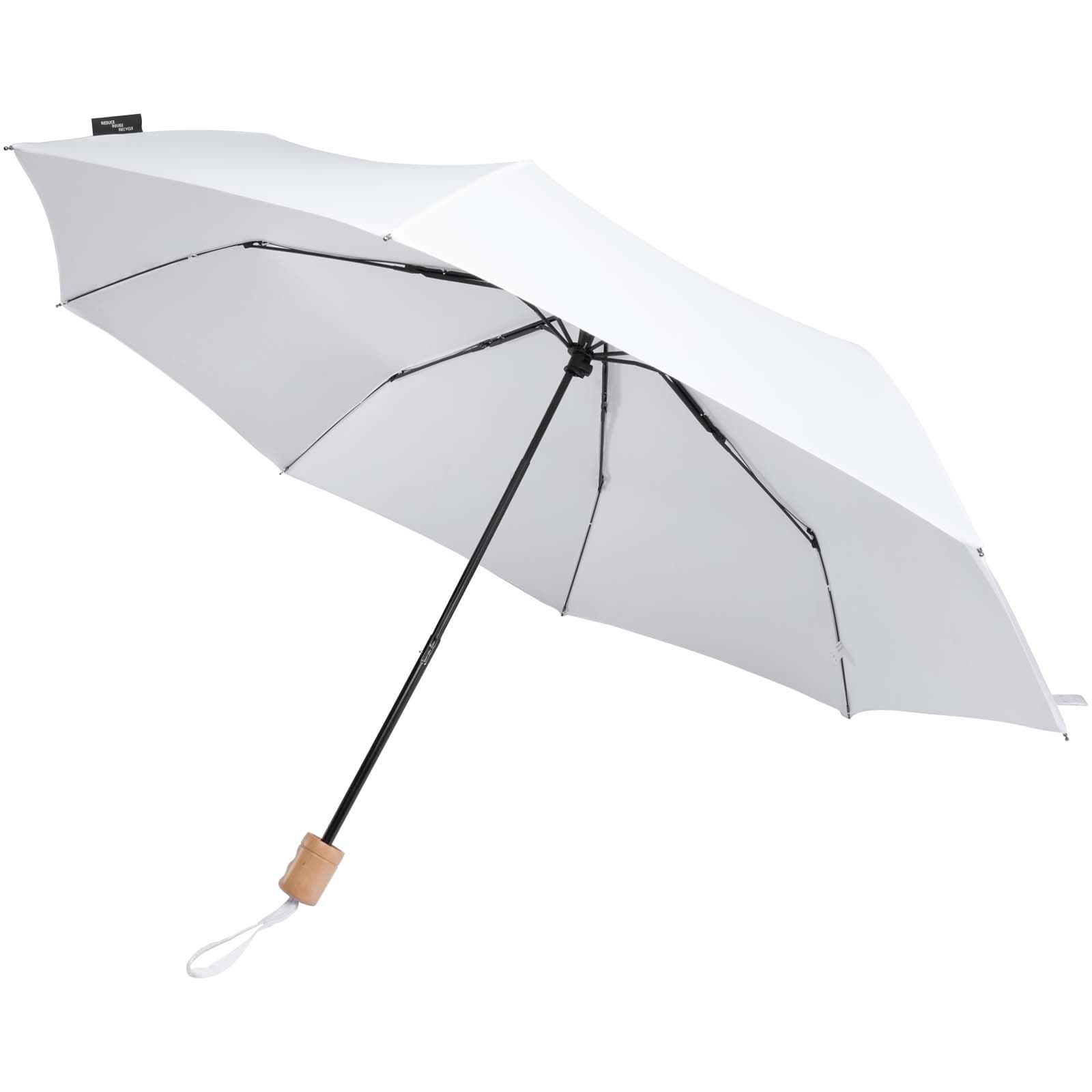 Dane 21" RPET sammenleggbar paraply, Hvit