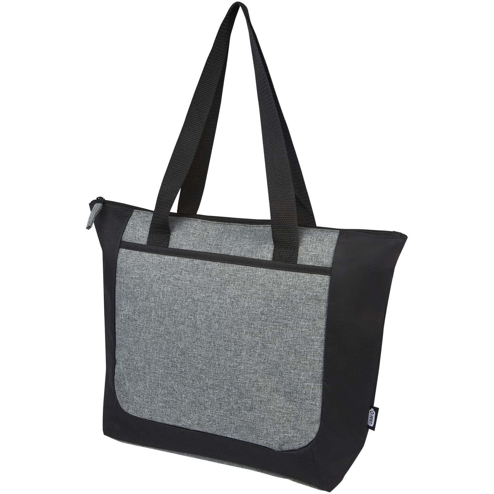 Reclaim GRS resirkulert tofarget handlenett med glidelås, 15L, Solid svart