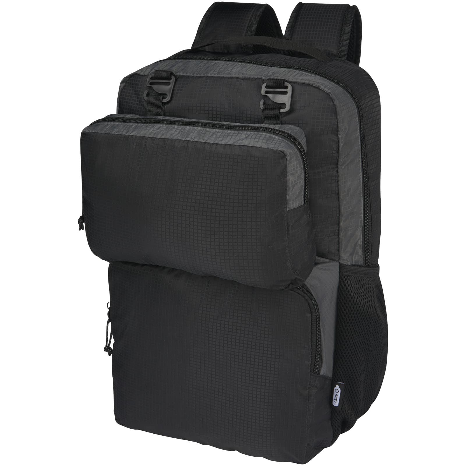 Reclaim 15" tofarget PC sekk av GRS resirkulert materiale, 14L, Solid svart