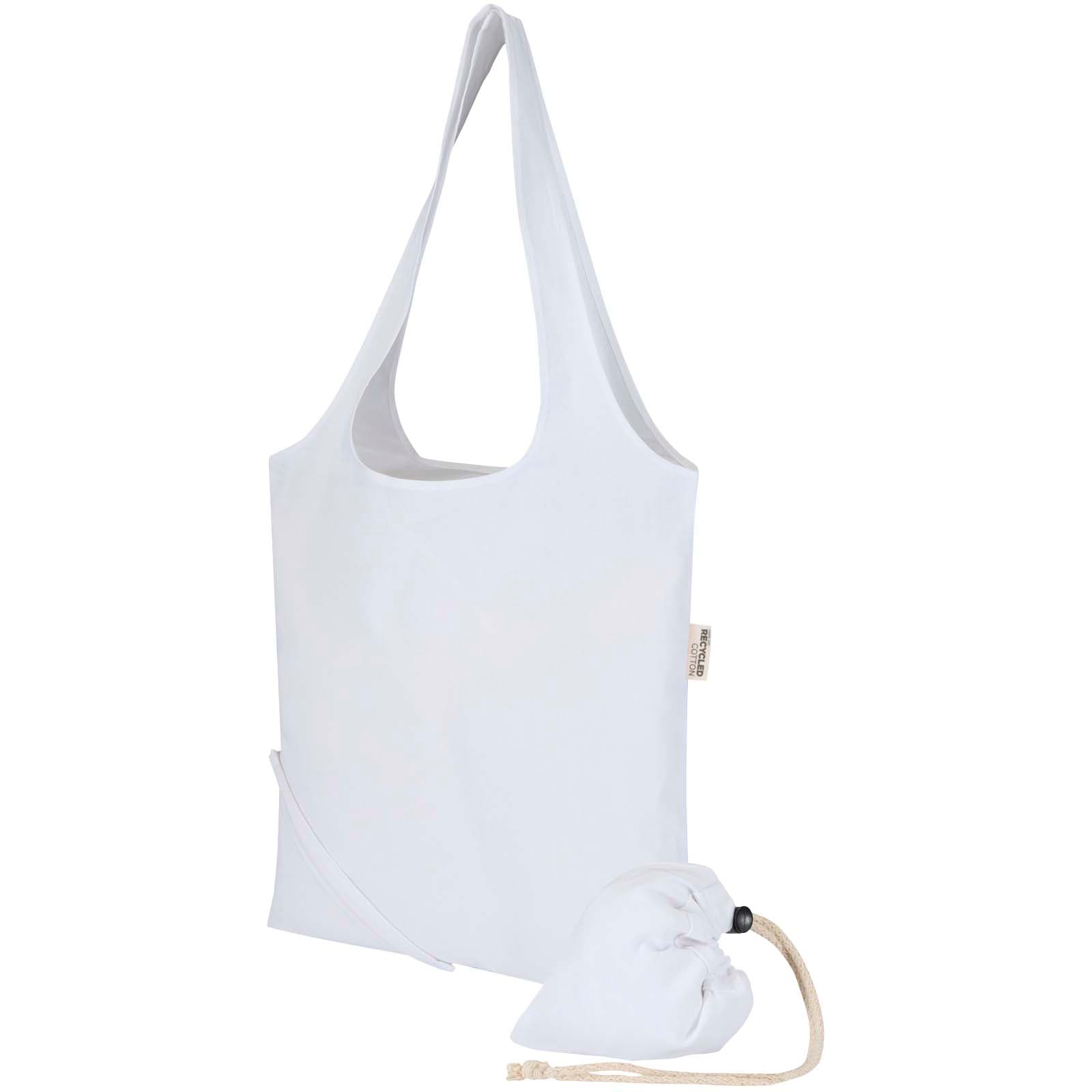 Madras Blend140 g/m² GRS sertifisert resirkulert, sammenleggbar bomullsveske, 7 liter