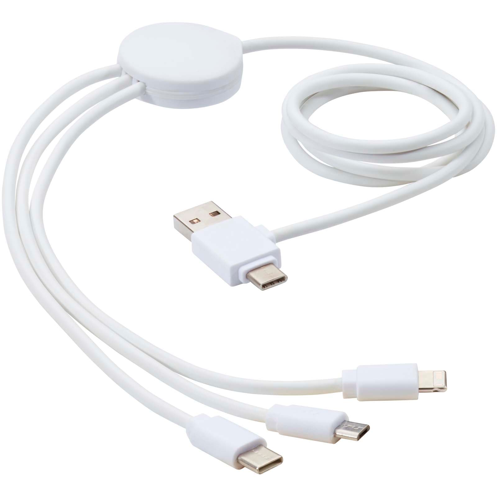 Pure 5-i-1 ladekabel med antibakteriell tilsetning, Hvit