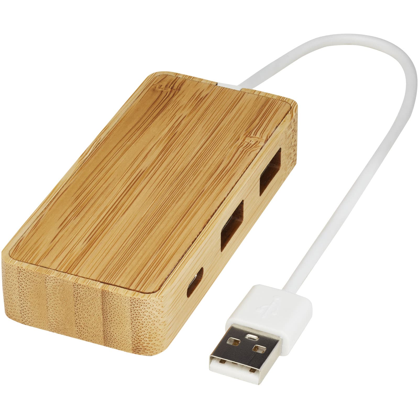 Tapas USB hub i bambus, Naturhvit