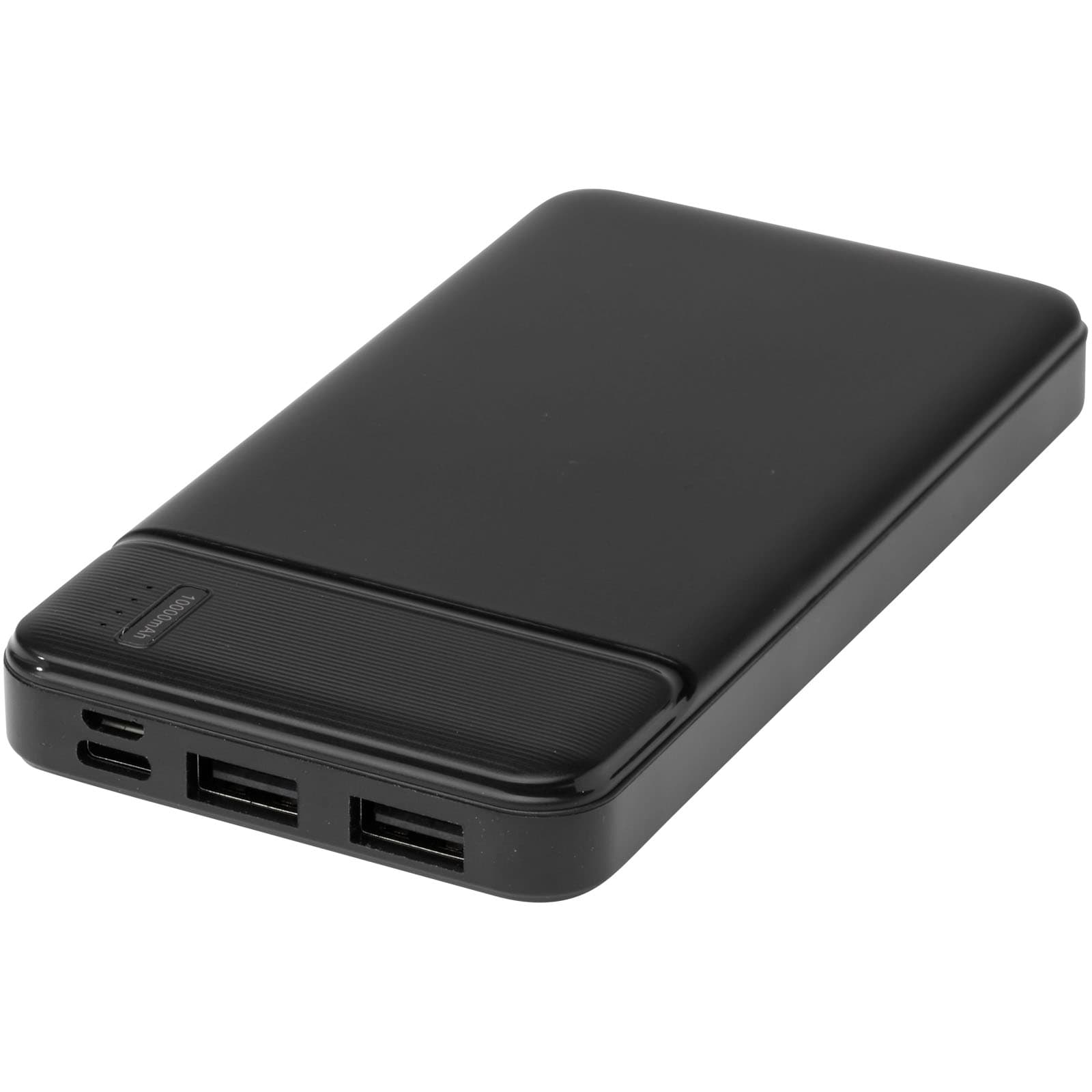 Loop 10 000 mAh mobillader av resirkulert plast, Solid svart