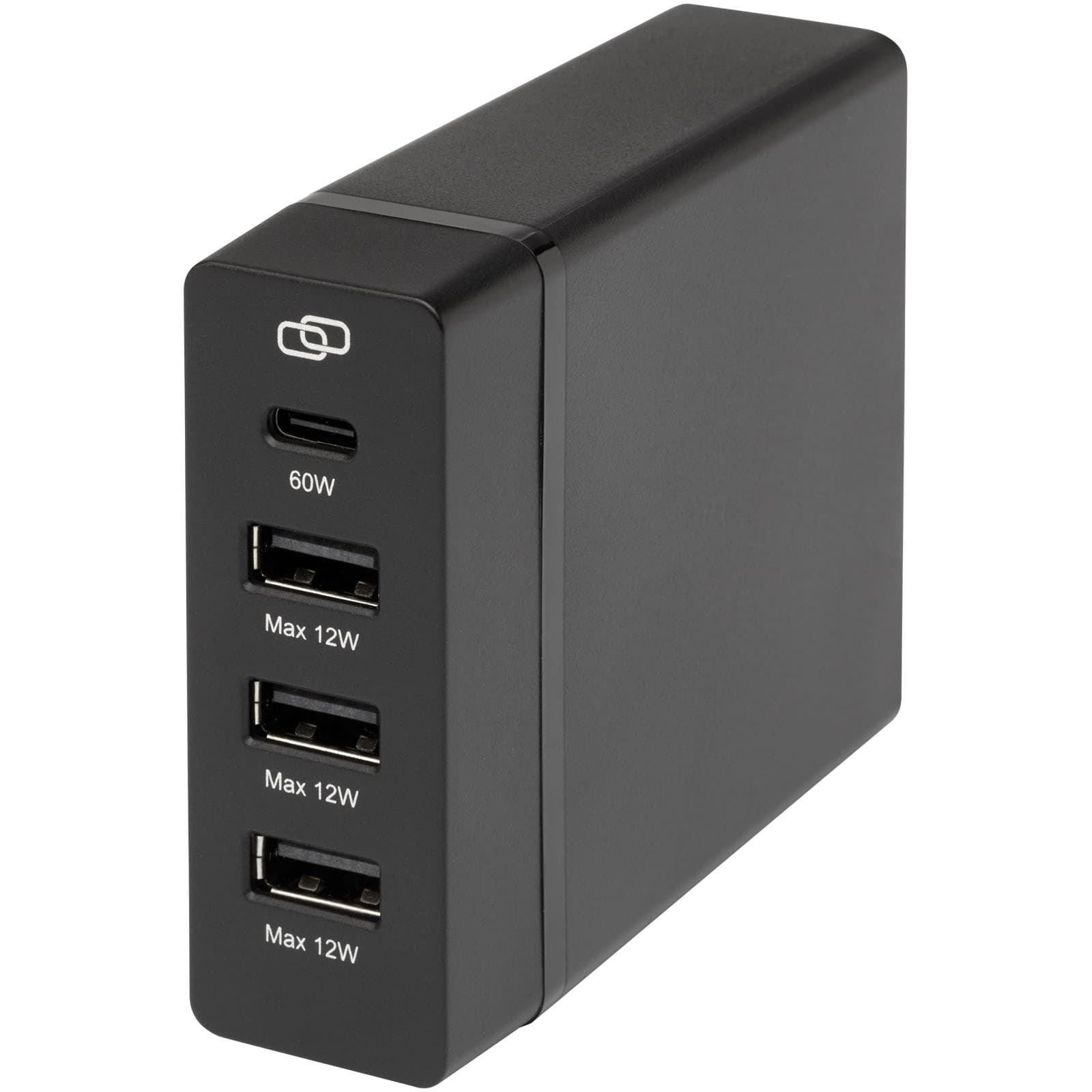 ADAPT 72 W PD-powerstasjon resirkulert plast, Solid svart