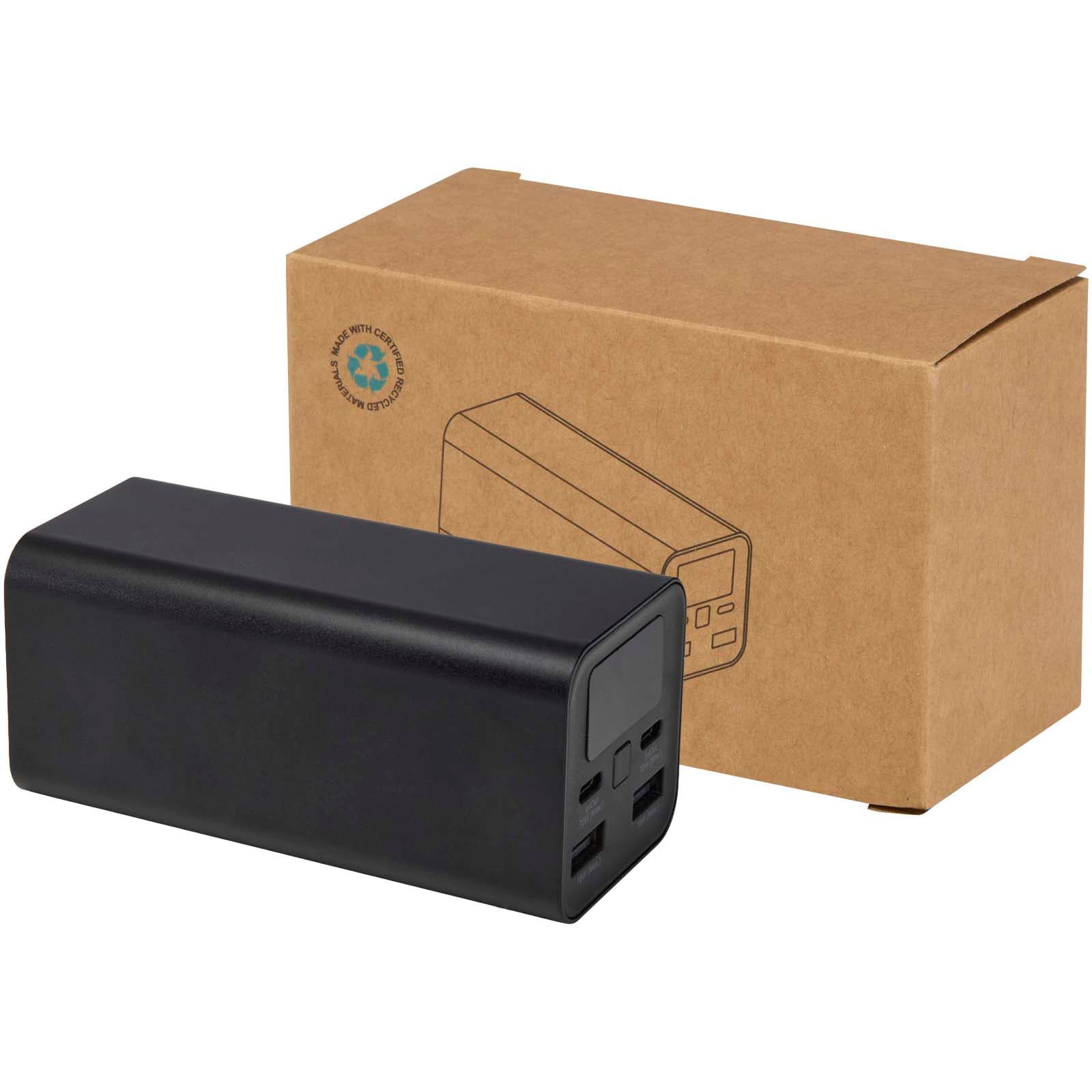 Acamar 20 000 mAh laptop mobillader av resirkulert RCS aluminium, Solid svart