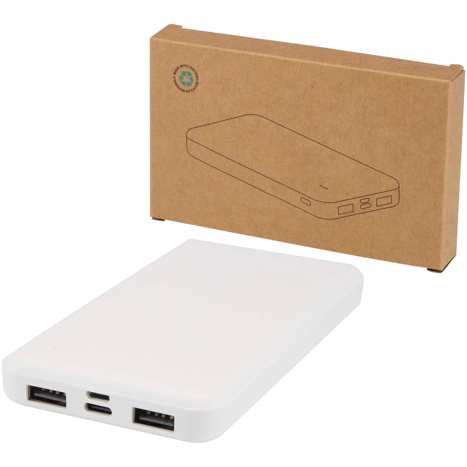 Intan 10 000 mAh 10 W mobillader av resirkulert plast, Hvit