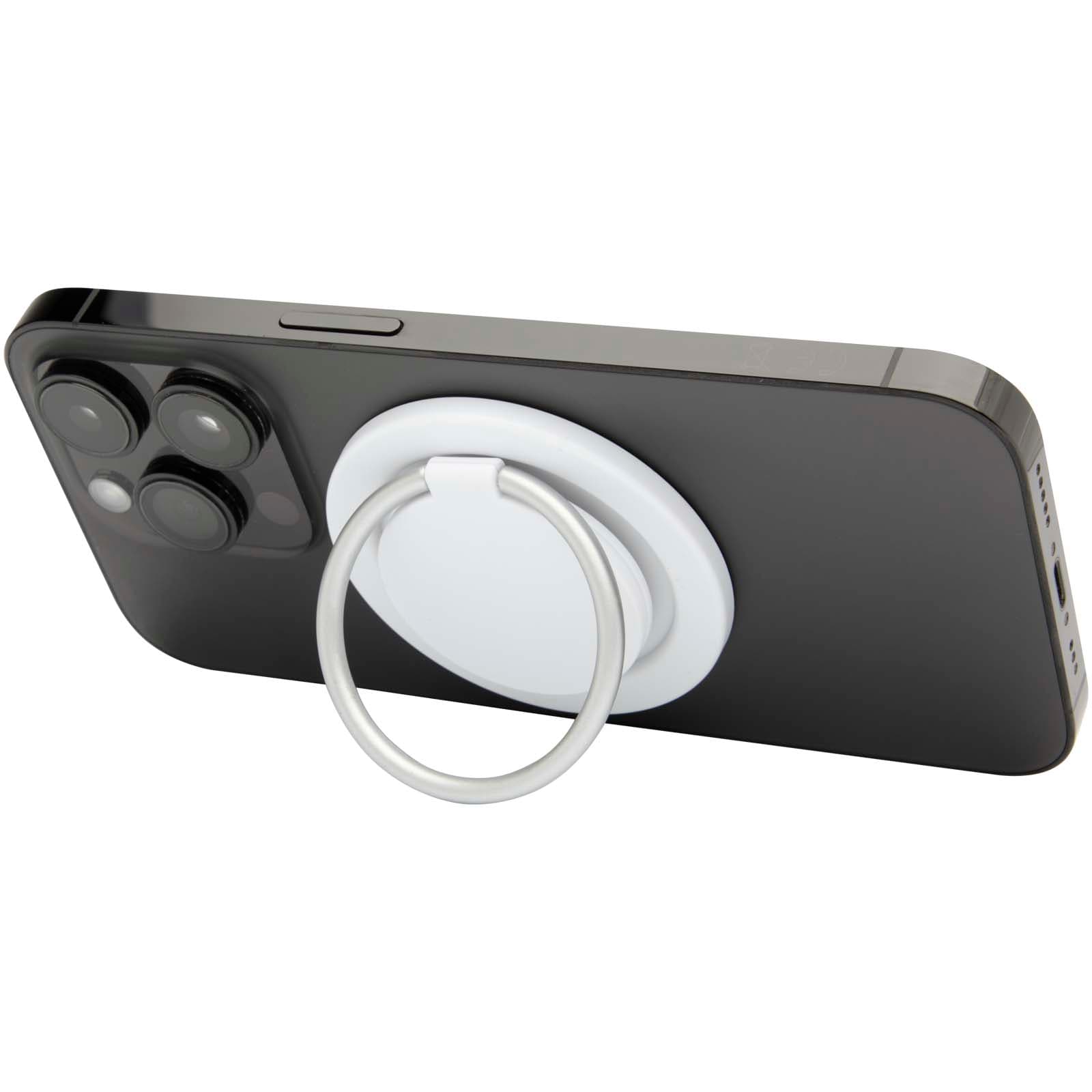 Albali magnetisk telefonholder av resirkulert plast med ringstativ, Hvit