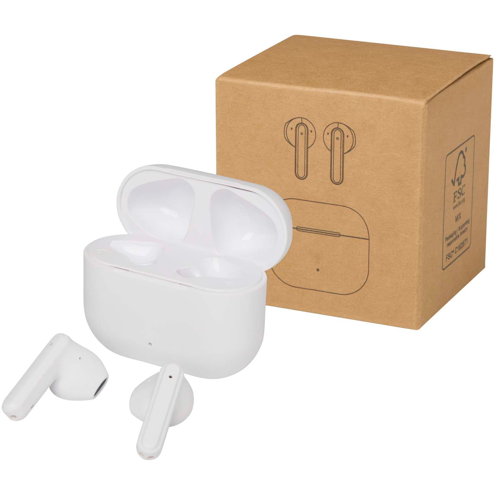 Altais True Wireless Bluetooth® hodetelefoner av resirkulert plast, Hvit