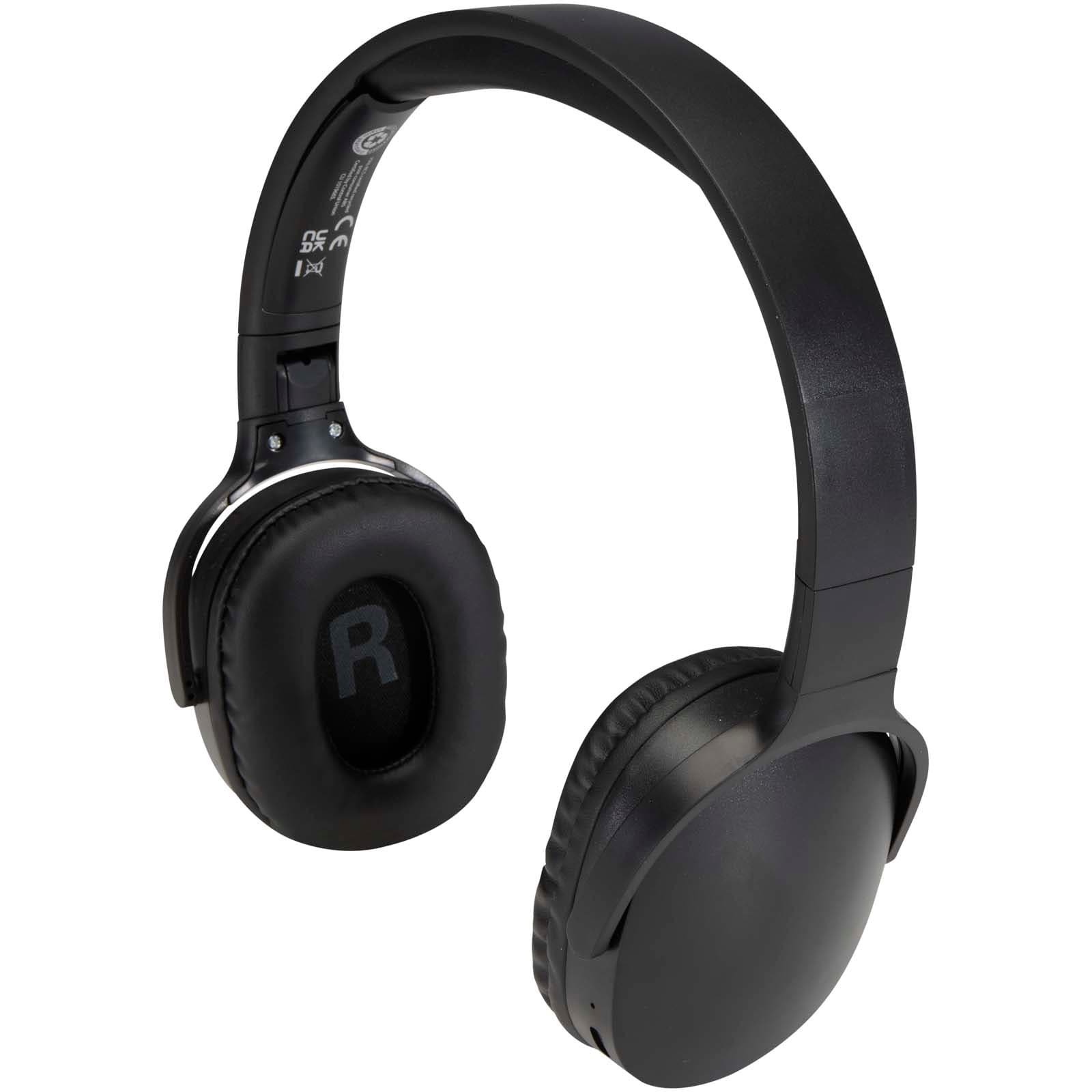 Ancha trådløst Bluetooth® hodetelefoner av resirkulert plast, Solid svart