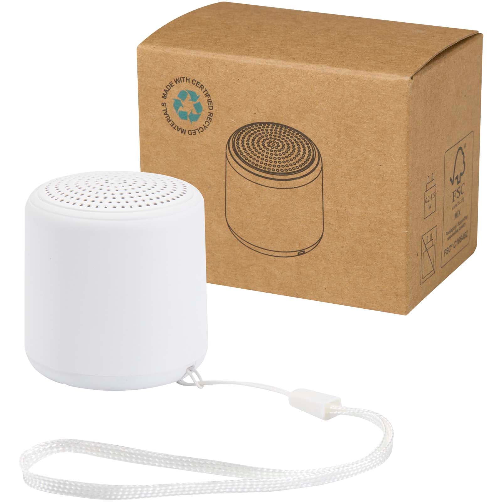 Velkis trådløs 3 W Bluetooth® høyttaler av resirkulert plast, Hvit