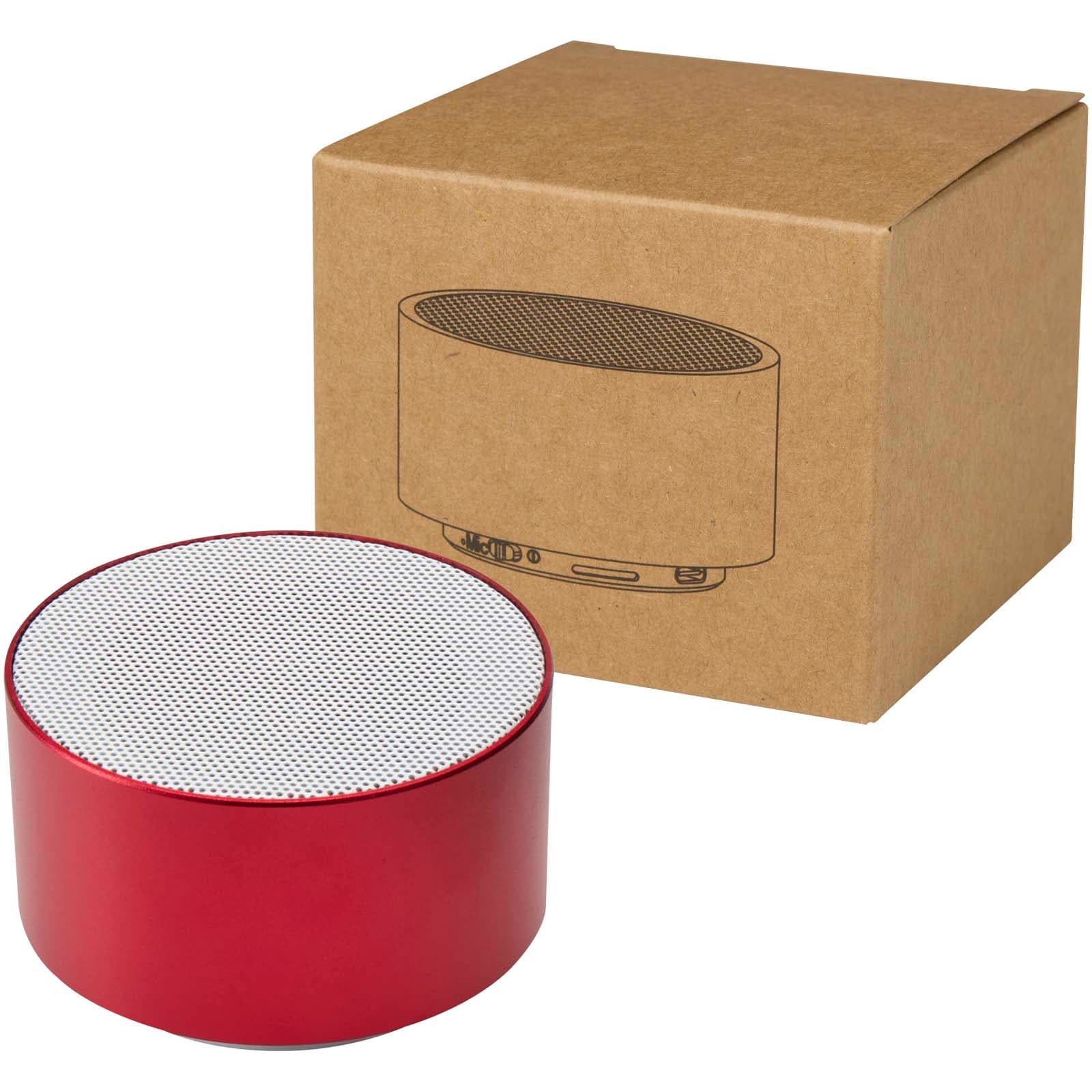 Ankaa trådløs 3 W Bluetooth® høyttaler av resirkulert aluminium, Rød