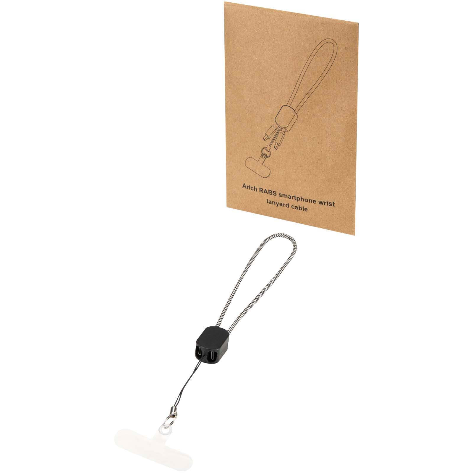 Arich RCS armbånd i resirkulert materiale med innebygd 20 W Type-C ladekabel, Solid svart