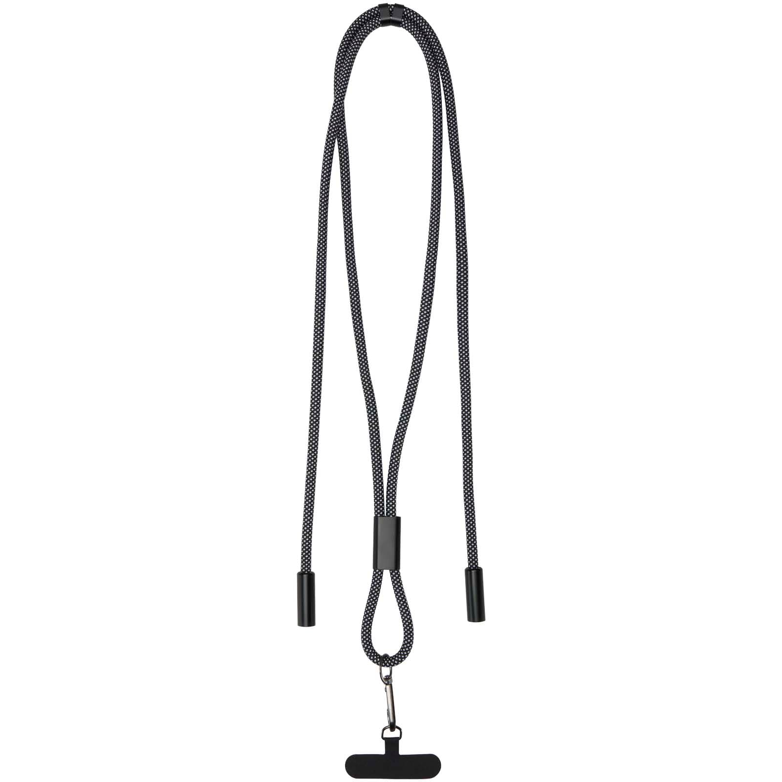 SMART 65 W RPET ladekabel med nøkkelbånd, Solid svart