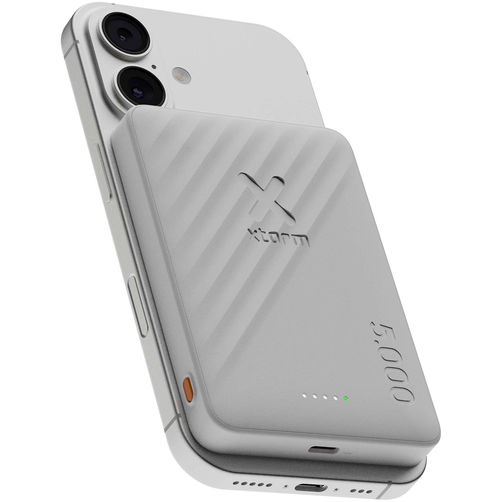 Xtorm Go2 15 W 5000 mAh trådløs mobillader, Hvit