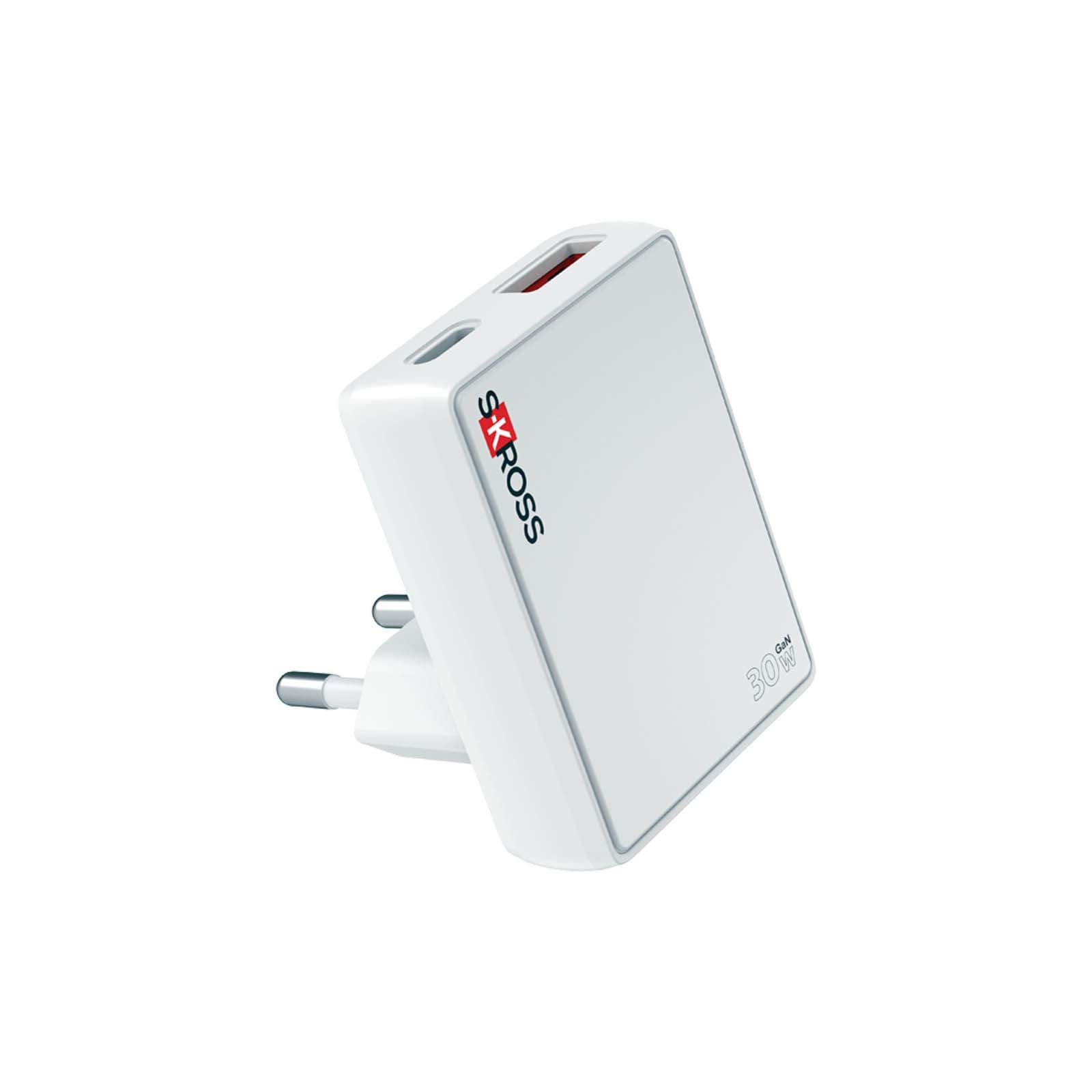 SKROSS® Slim 30 W vegglader for Europa, Hvit