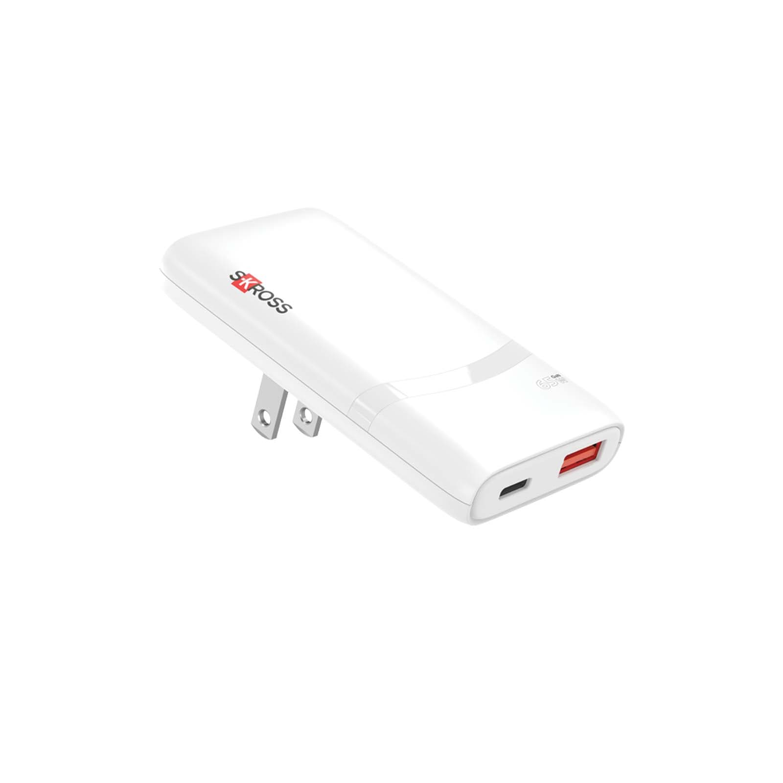 SKROSS® Klip Slim 65 W lader med flere hoder, Hvit