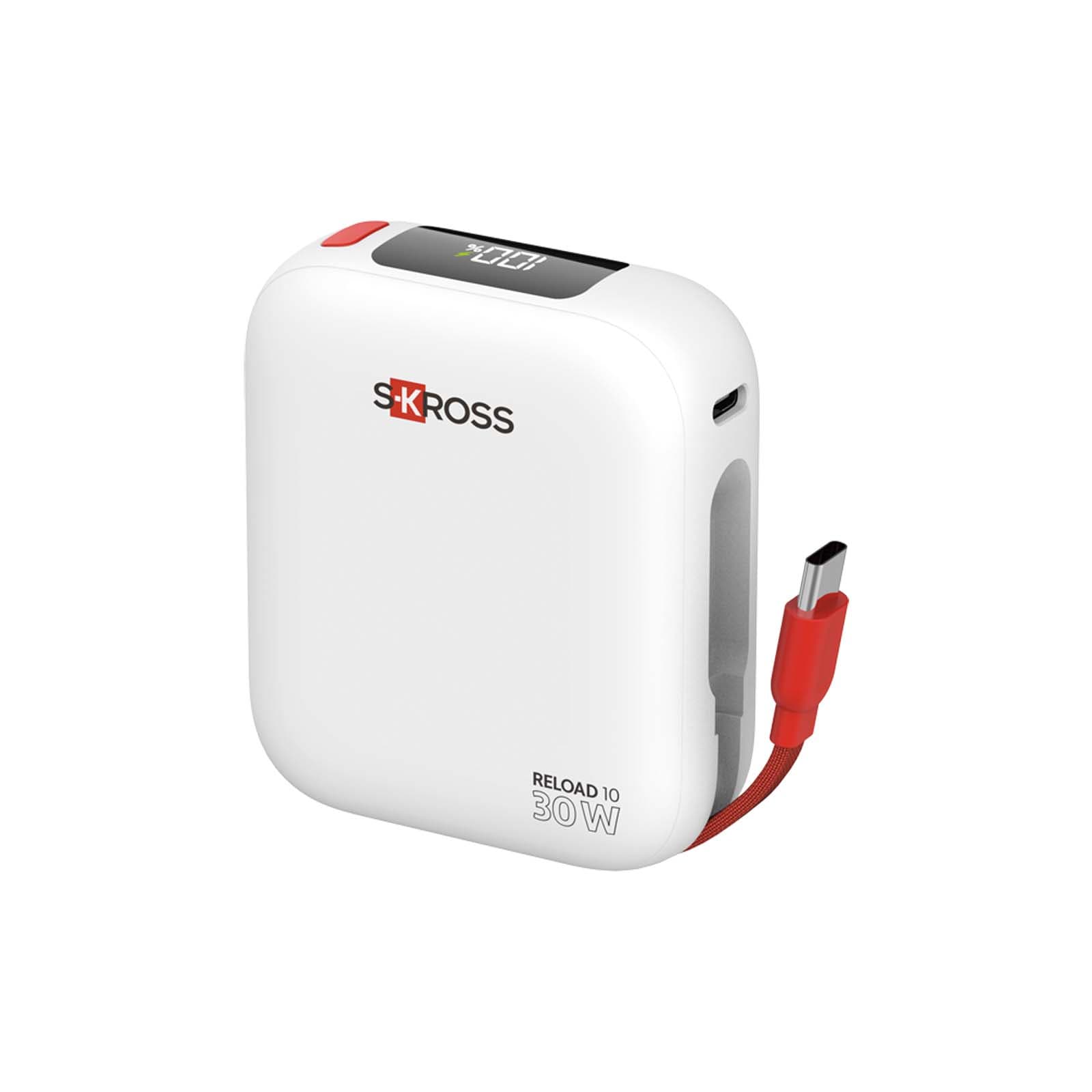 SKROSS® Reload 10 000 mAh powerbank, Hvit