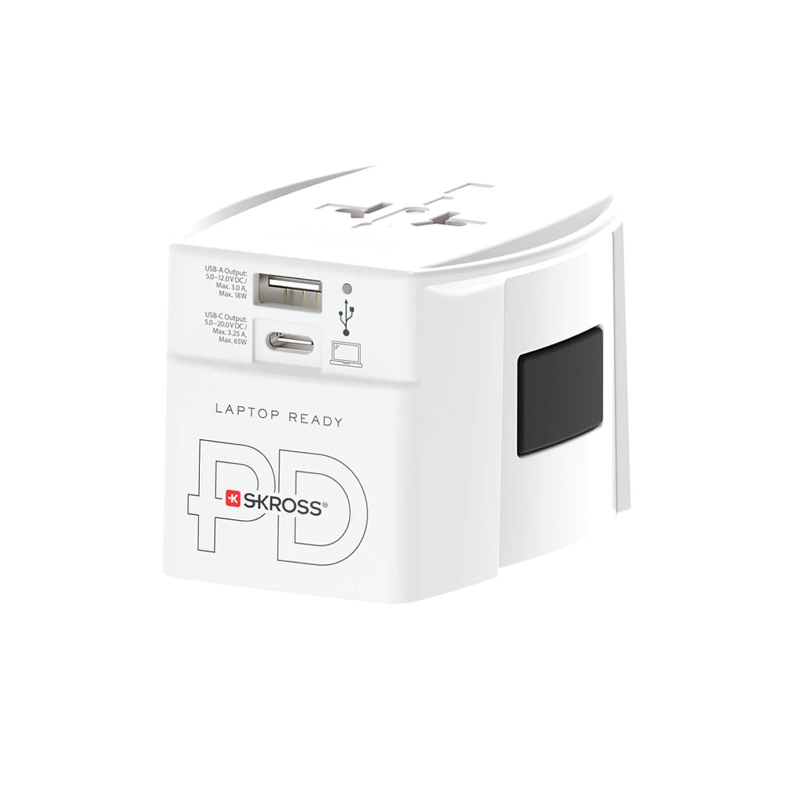 SKROSS® MUV AC65PD verdensadapter med USB-C kabel