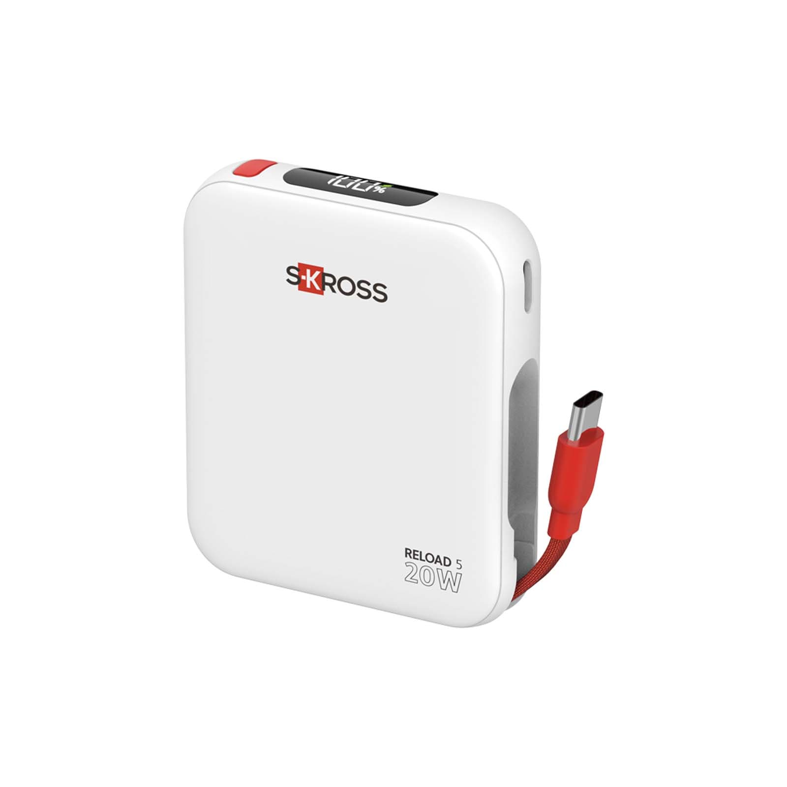 SKROSS® Reload 5000 mAh powerbank, Hvit