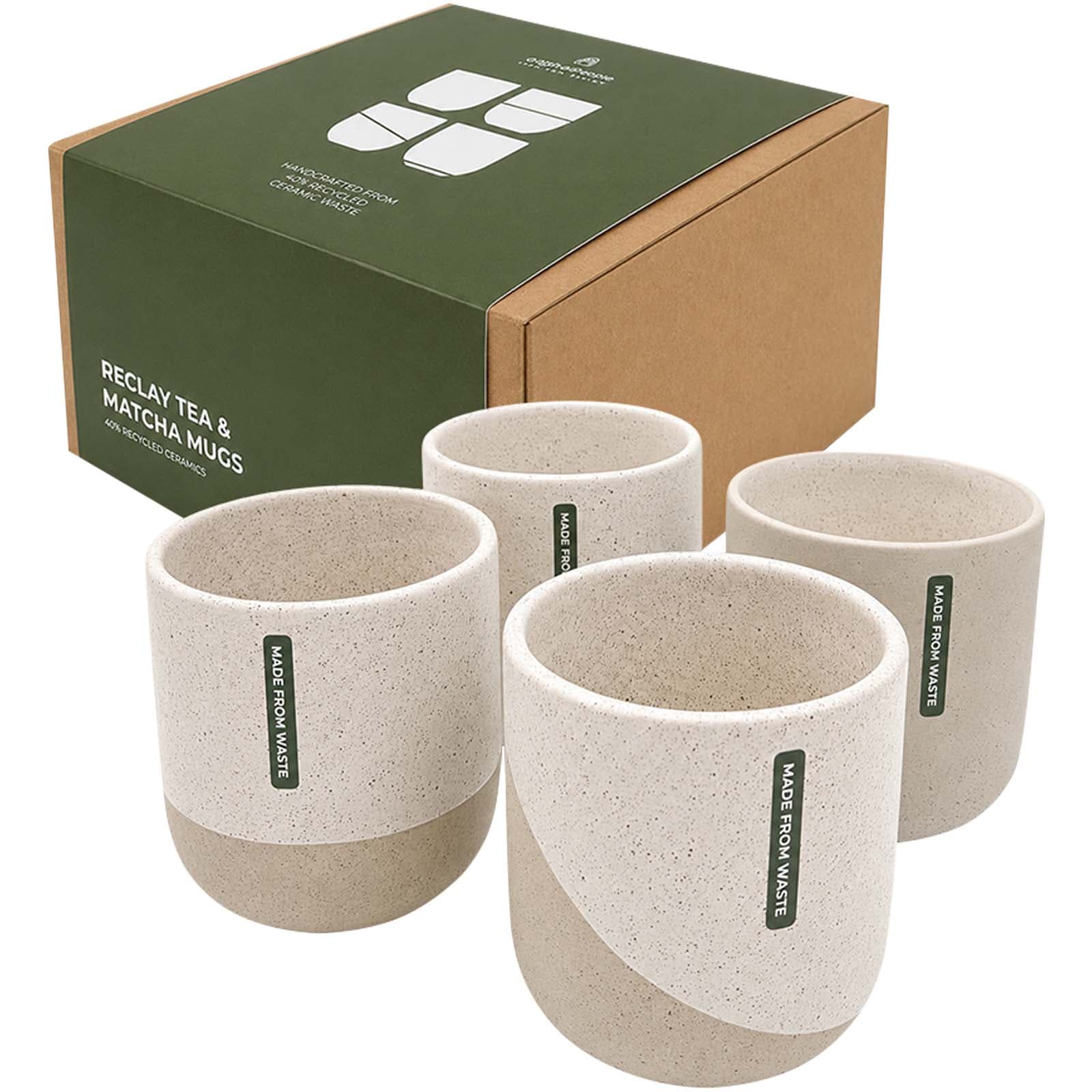 Originalhome Reclay 350 ml sett med te- og matchakrus, Hvit