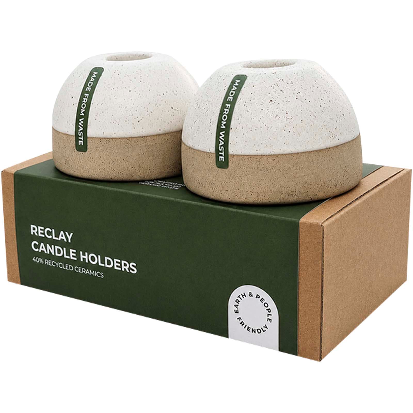 Originalhome ReClay sett med lysestaker, Hvit