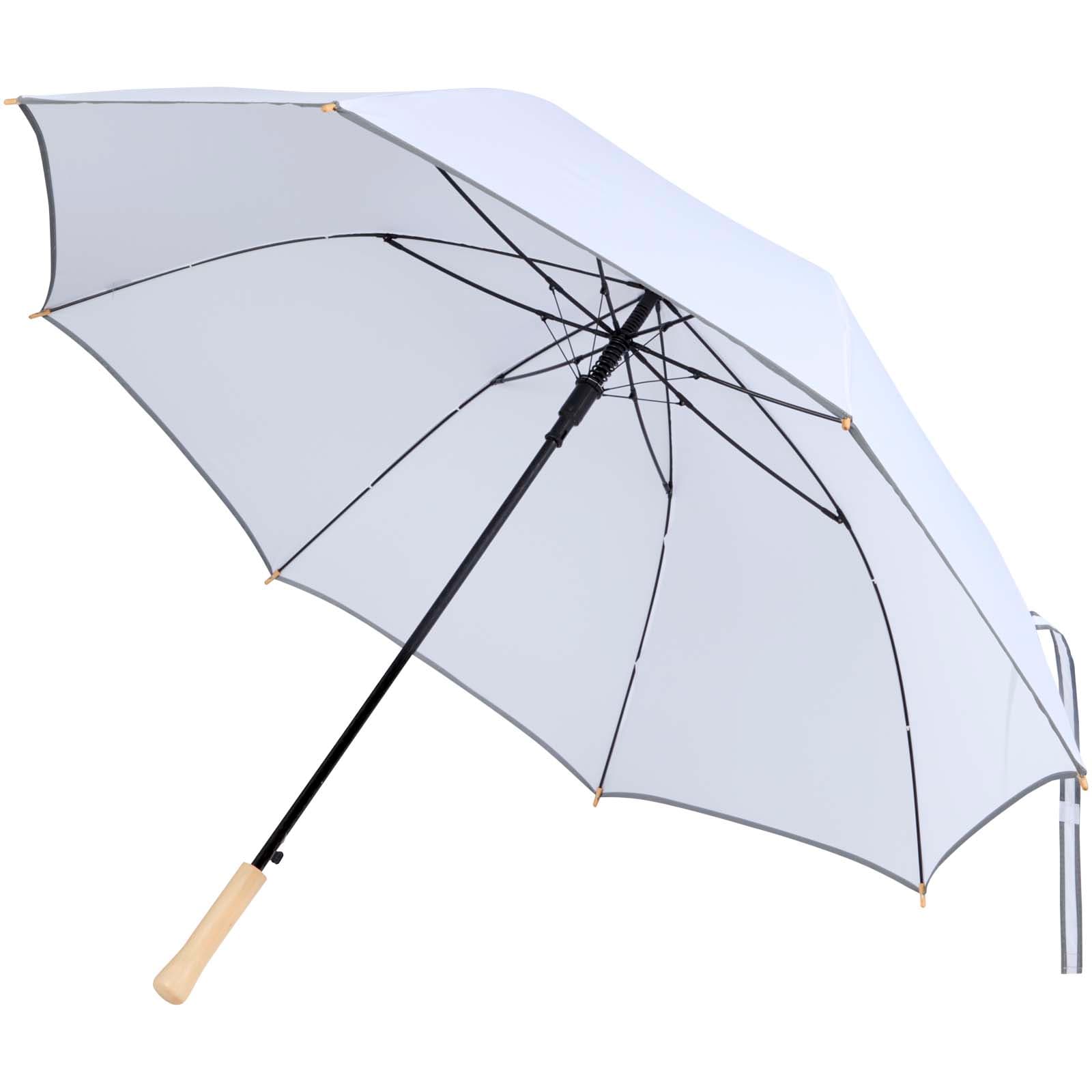 Norman 30” vindtett RPET paraply, Hvit